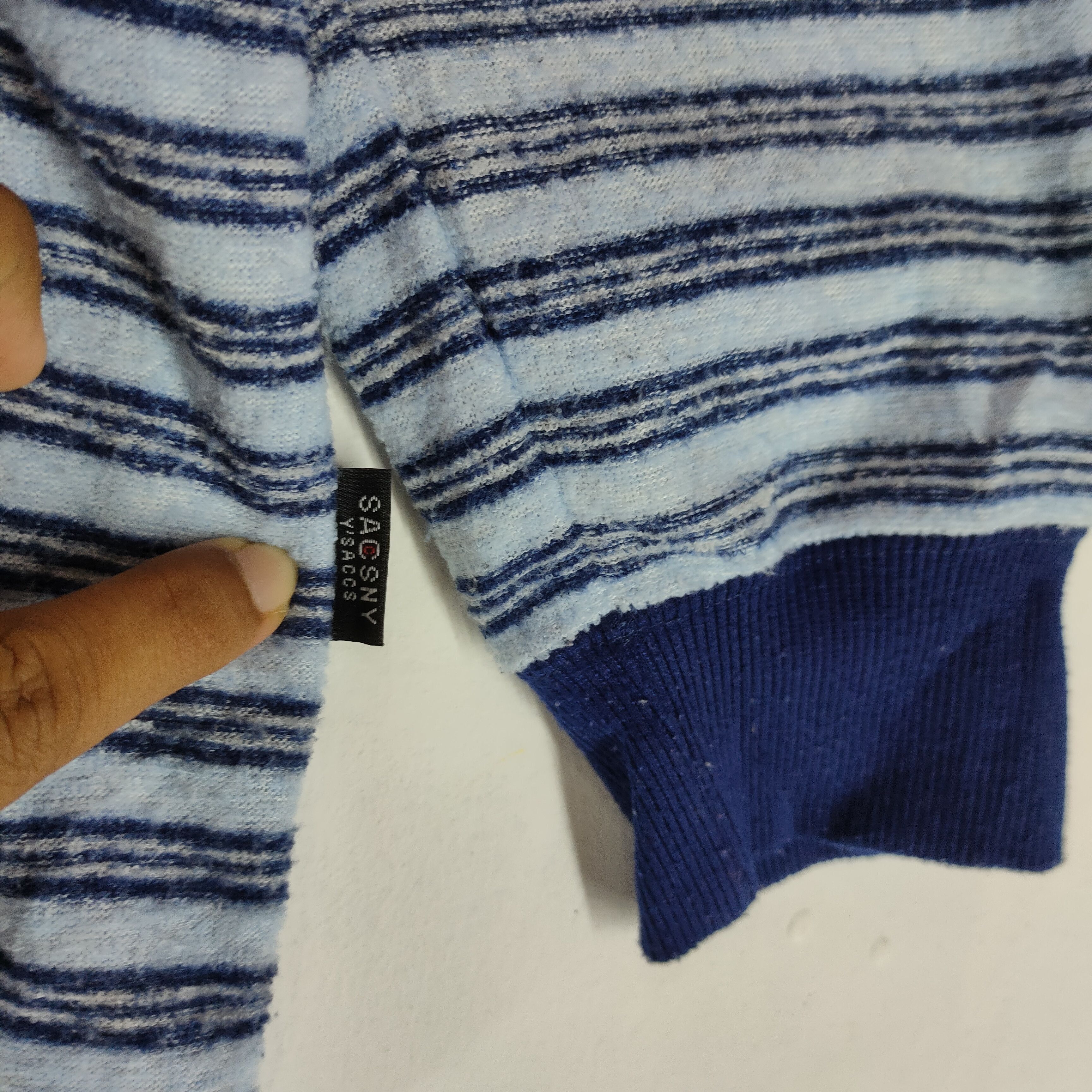 Japanese Brand Vintage YSACCS SACCSNY YOHJI YAMAMOTO Sweatshirt Stripe Size US L / EU 52-54 / 3 - 5 Thumbnail