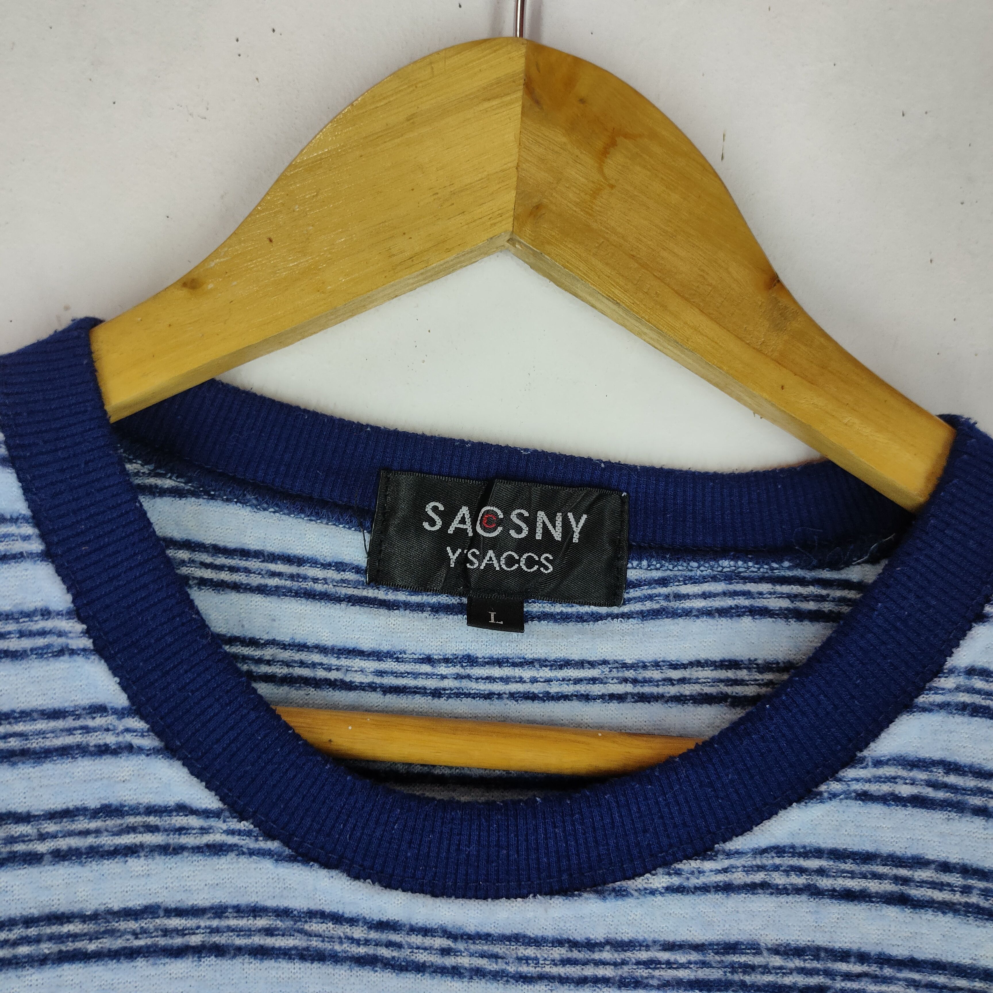 Japanese Brand Vintage YSACCS SACCSNY YOHJI YAMAMOTO Sweatshirt Stripe Size US L / EU 52-54 / 3 - 4 Thumbnail