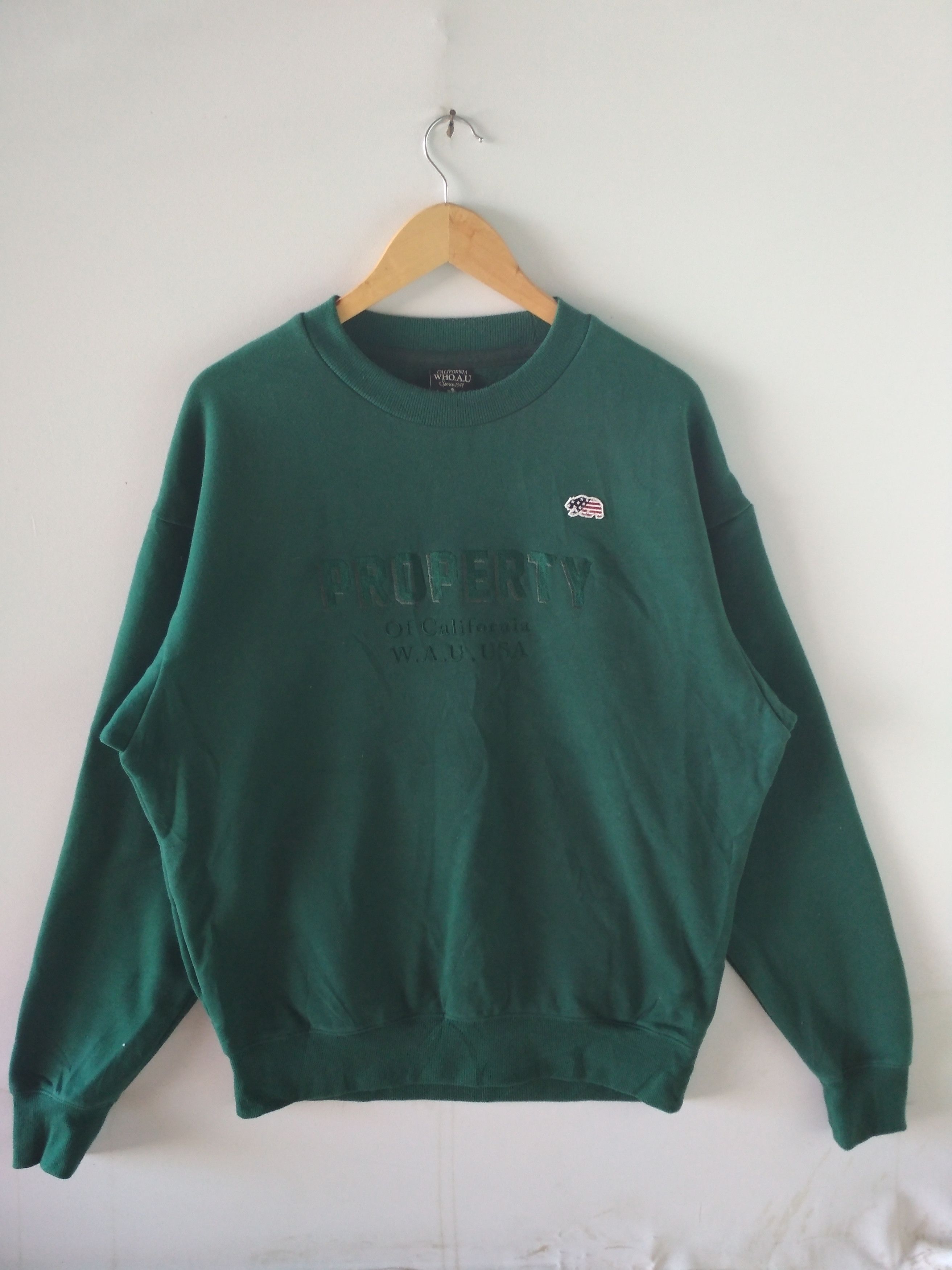 Who A.U. CALIFORNIA WHO A.U BIG EMBROIDERED SPELL OUT SWEATSHIRT Size US XL / EU 56 / 4 - 1 Thumbnail