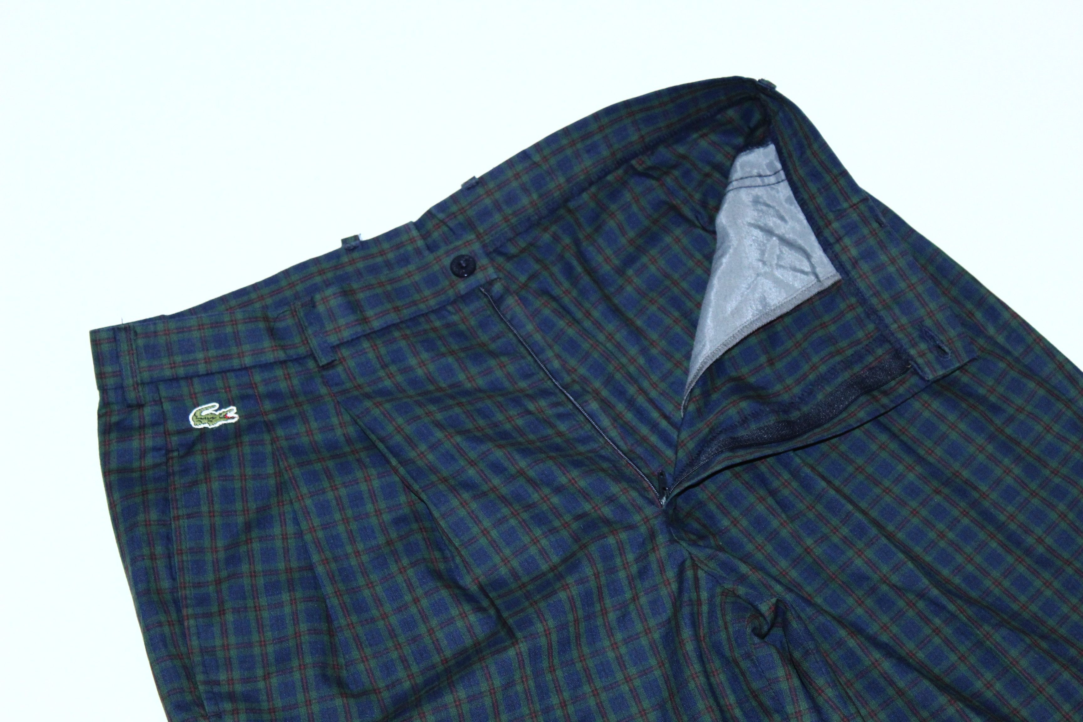 Lacoste VTG🔥80s Chemise Lacoste Checkered Bermuda Shorts Size US 31 - 3 Thumbnail