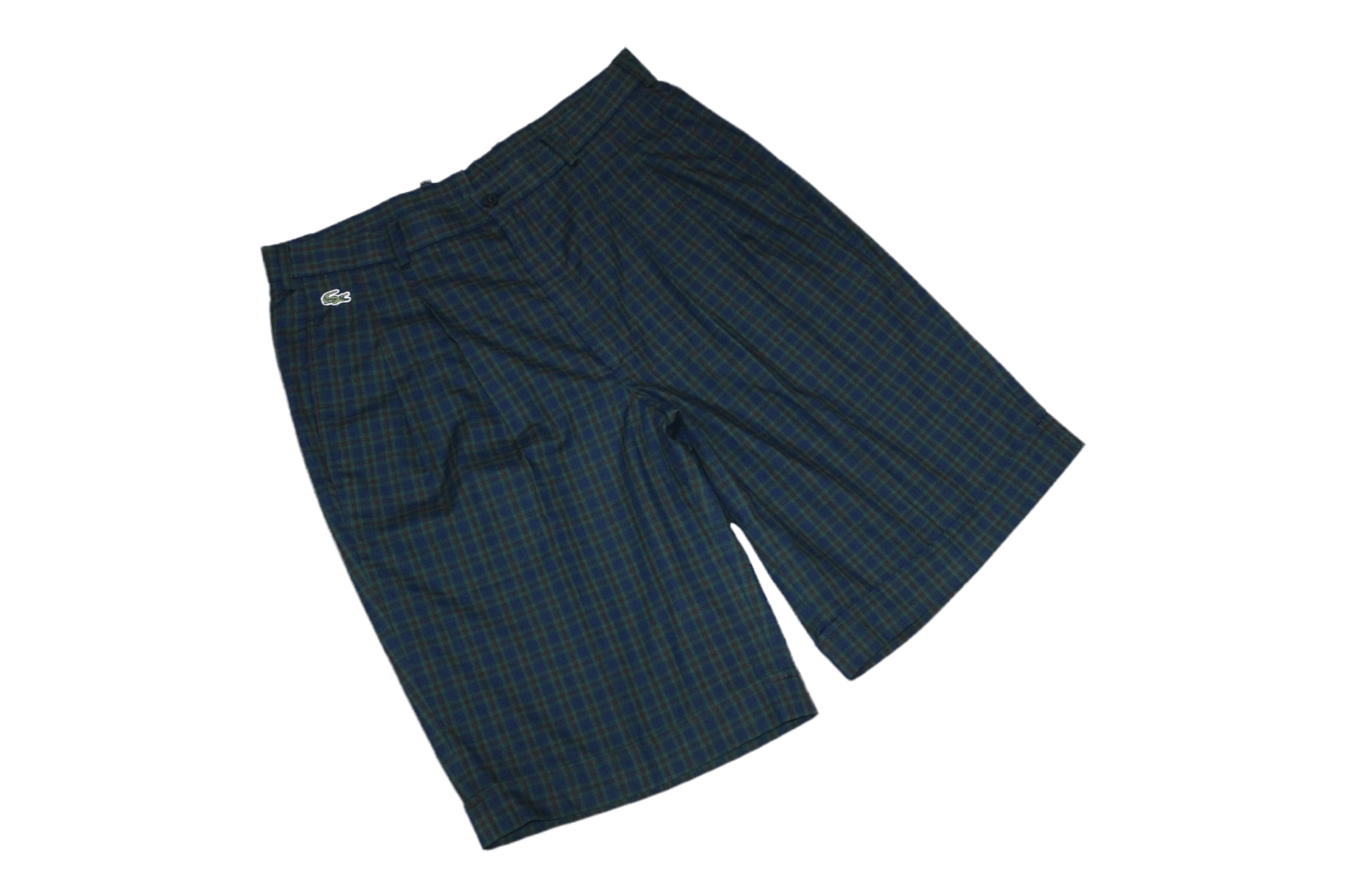 Lacoste VTG🔥80s Chemise Lacoste Checkered Bermuda Shorts Size US 31 - 1 Thumbnail