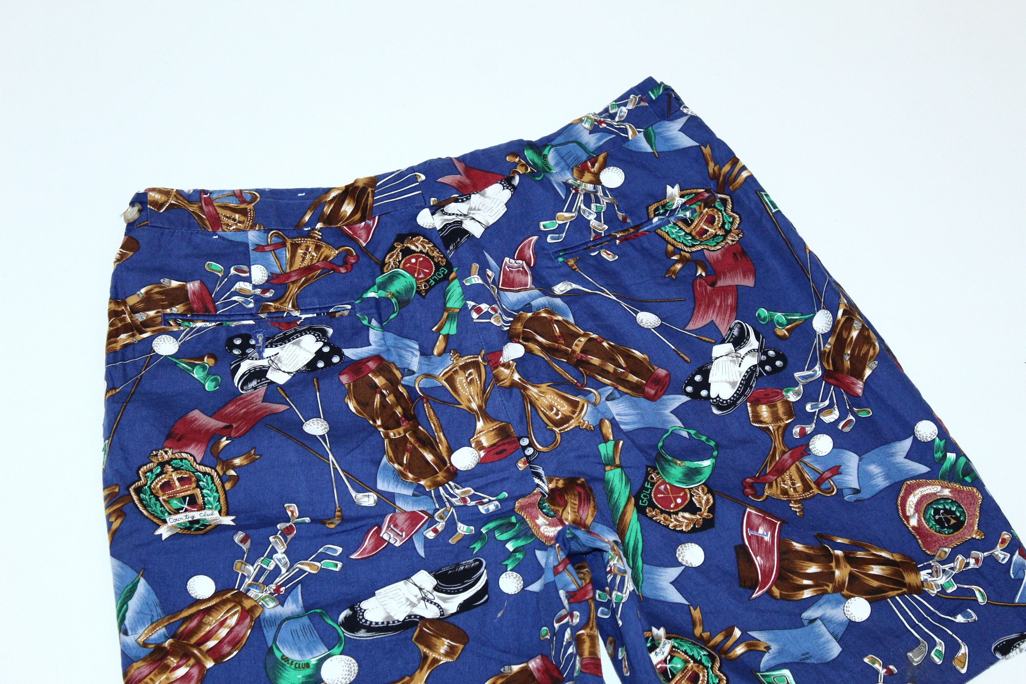 Berle RARE💥 Berle Golf Cup Graphic Printed Bermuda Shorts Size US 31 - 6 Thumbnail