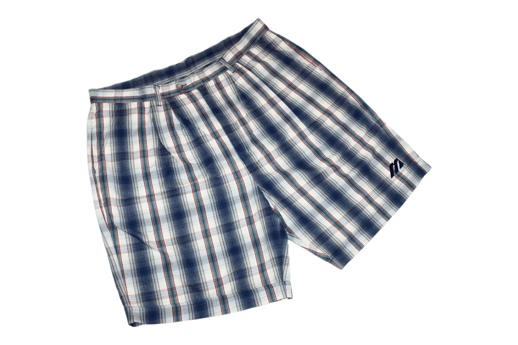 Mizuno Vtg Mizuno Logo Embroidered Double Checkered Bermuda Shorts Size US 38 / EU 54 - 1 Thumbnail