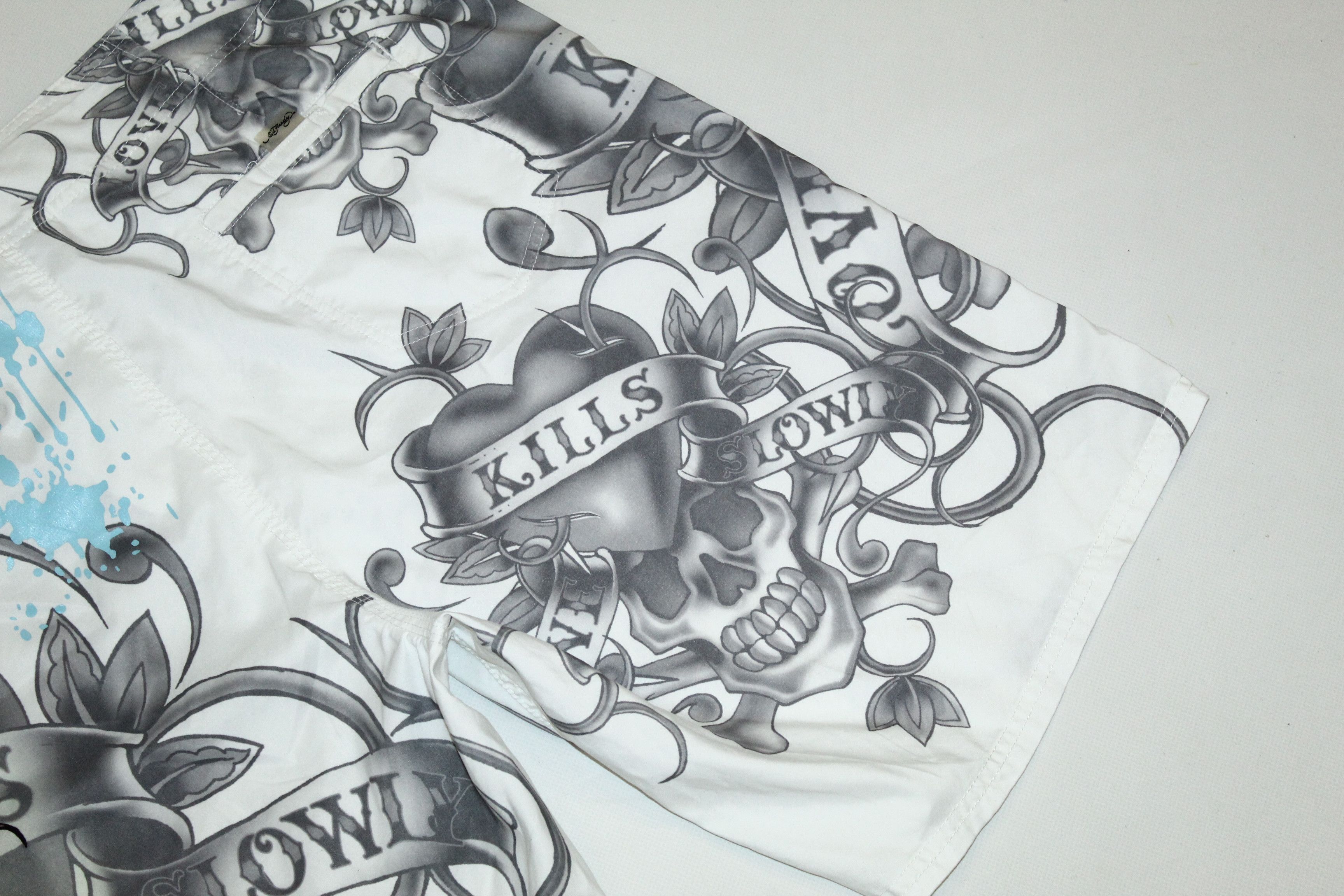 Christian Audigier Ed Hardy by Christian Audigier Tattoo Skull Print Shorts Size US 38 / EU 54 - 10 Thumbnail