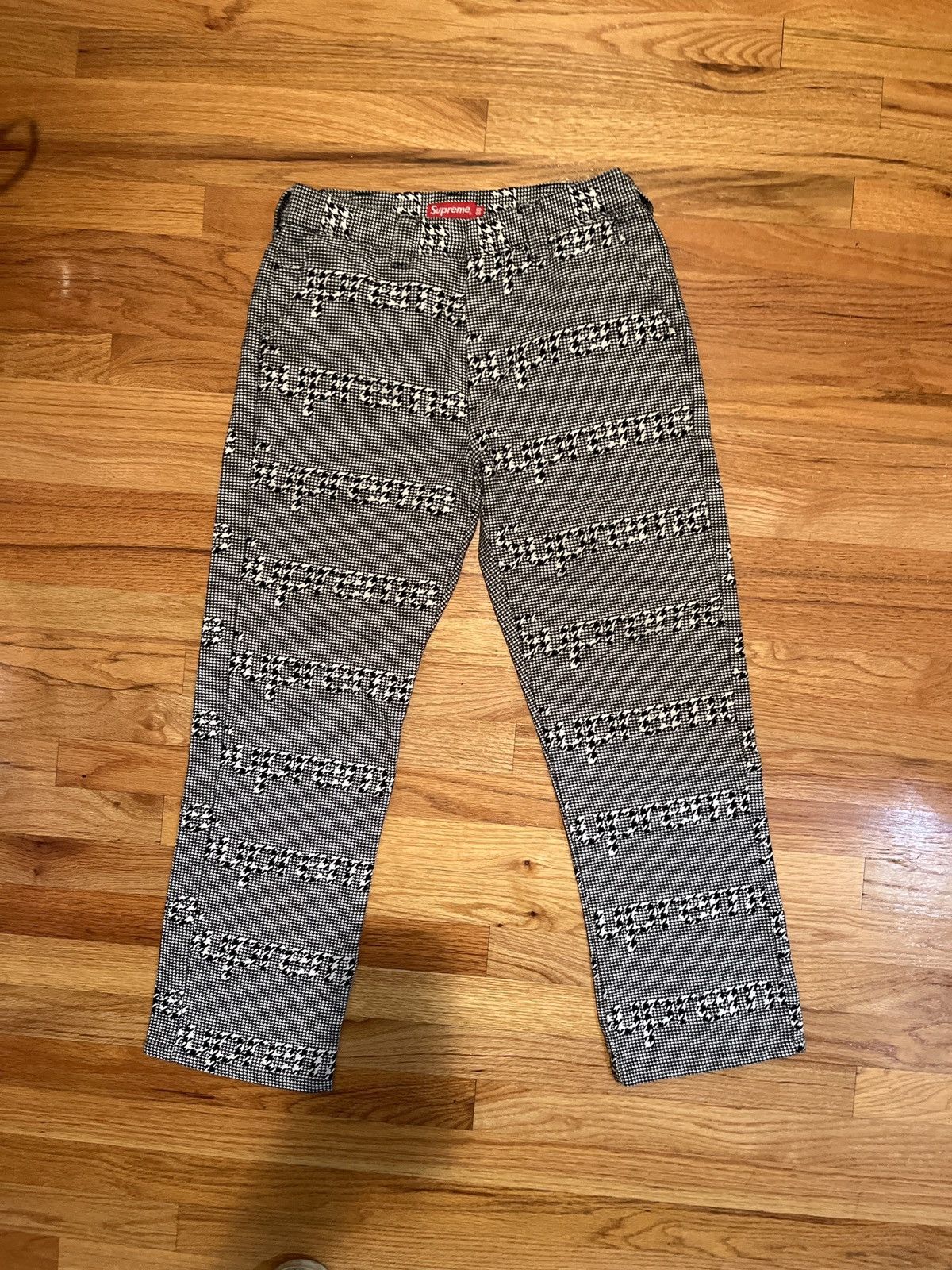 Supreme SUPREME WORK PANT (FW2020) BLACK HOUNDSTOOTH | Grailed