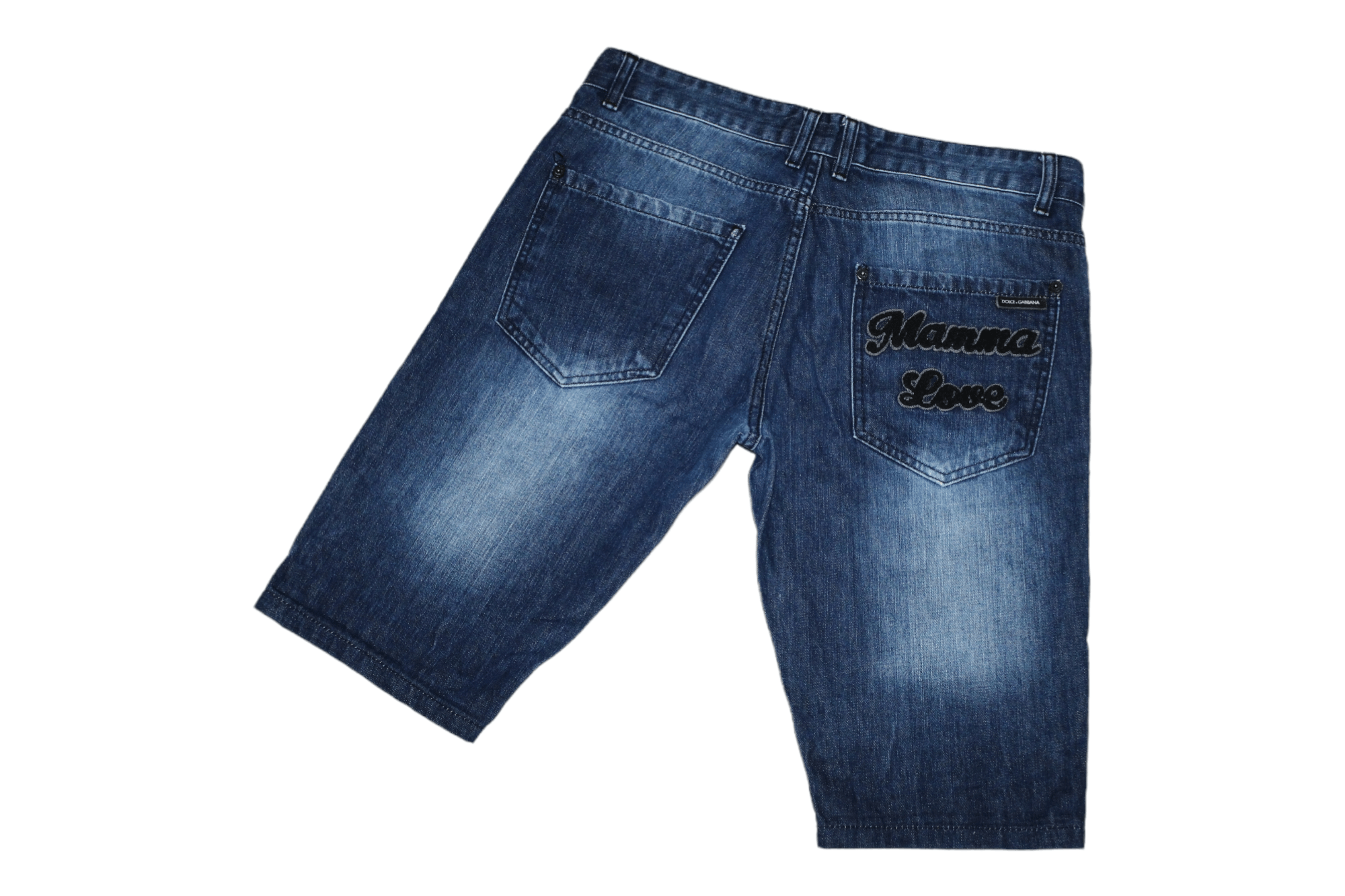 Dolce & Gabbana Y2k🔥D&G 14 Gold Slim fit Crazy Splash Faded Denim Shorts Size US 32 / EU 48 - 2 Thumbnail