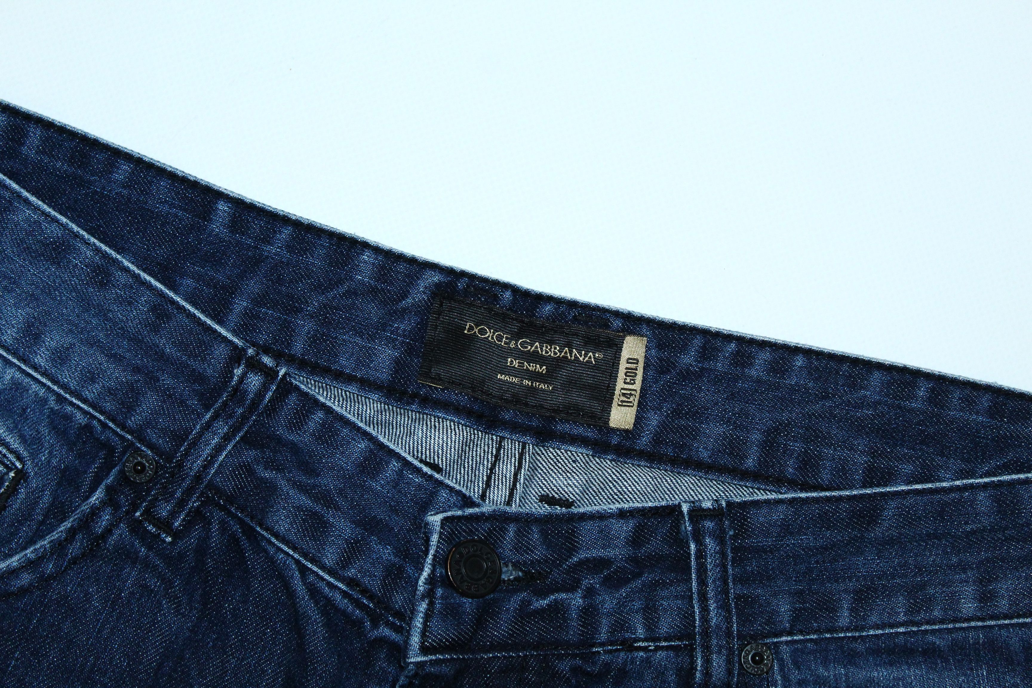 Dolce & Gabbana Y2k🔥D&G 14 Gold Slim fit Crazy Splash Faded Denim Shorts Size US 32 / EU 48 - 4 Thumbnail