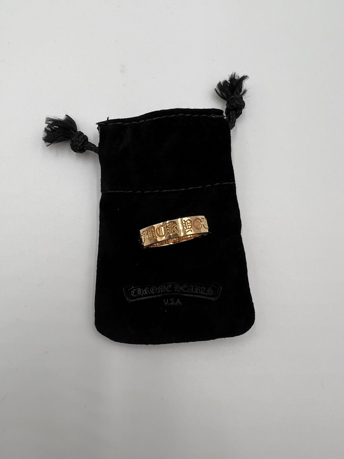 Chrome Hearts Chrome Hearts 22k Gold Fuck You Spacer Ring