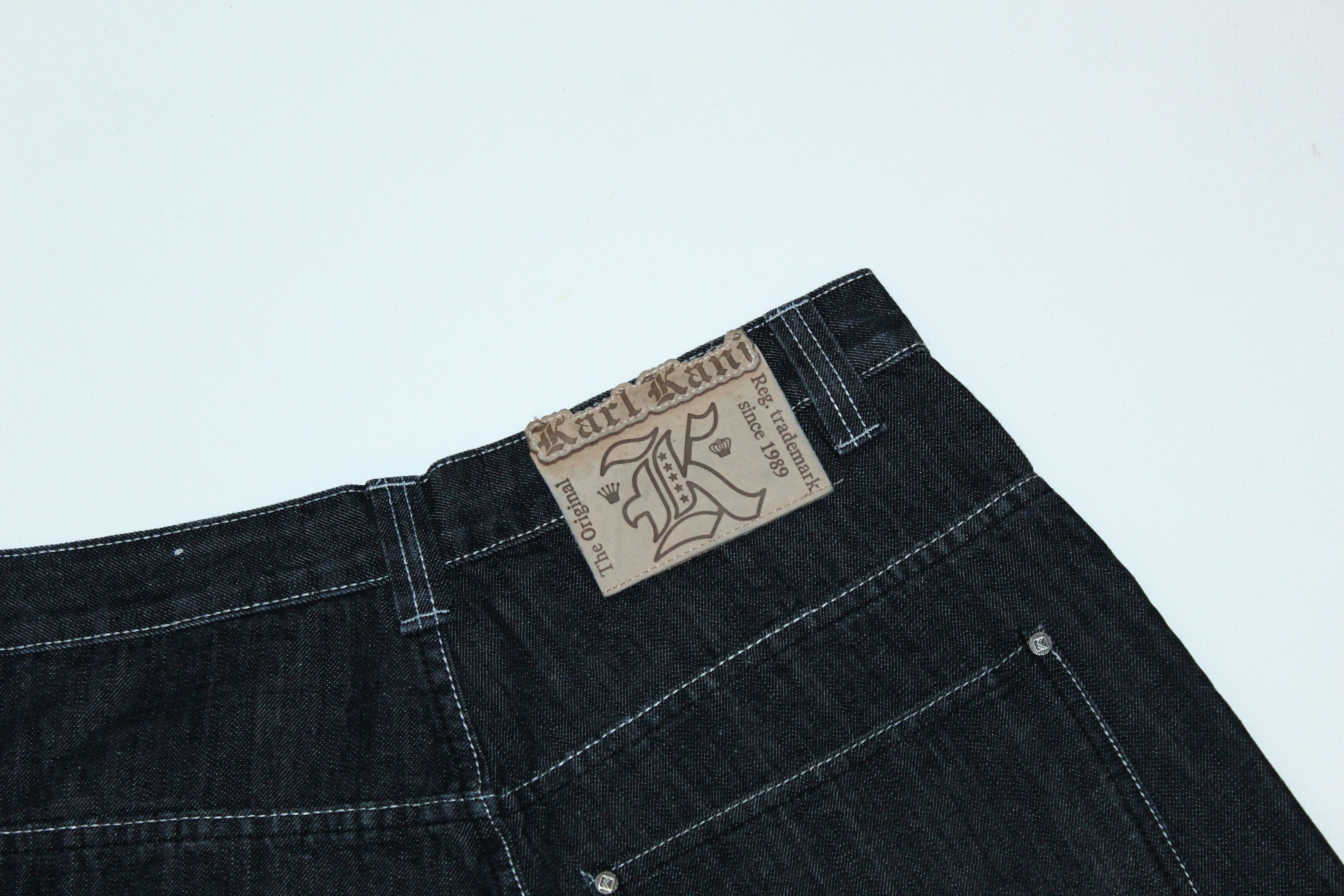 Karl Kani 💥 VTG 90s Karl Kani OG Rips Big Logo Baggy Denim Shorts Size US 32 / EU 48 - 7 Thumbnail