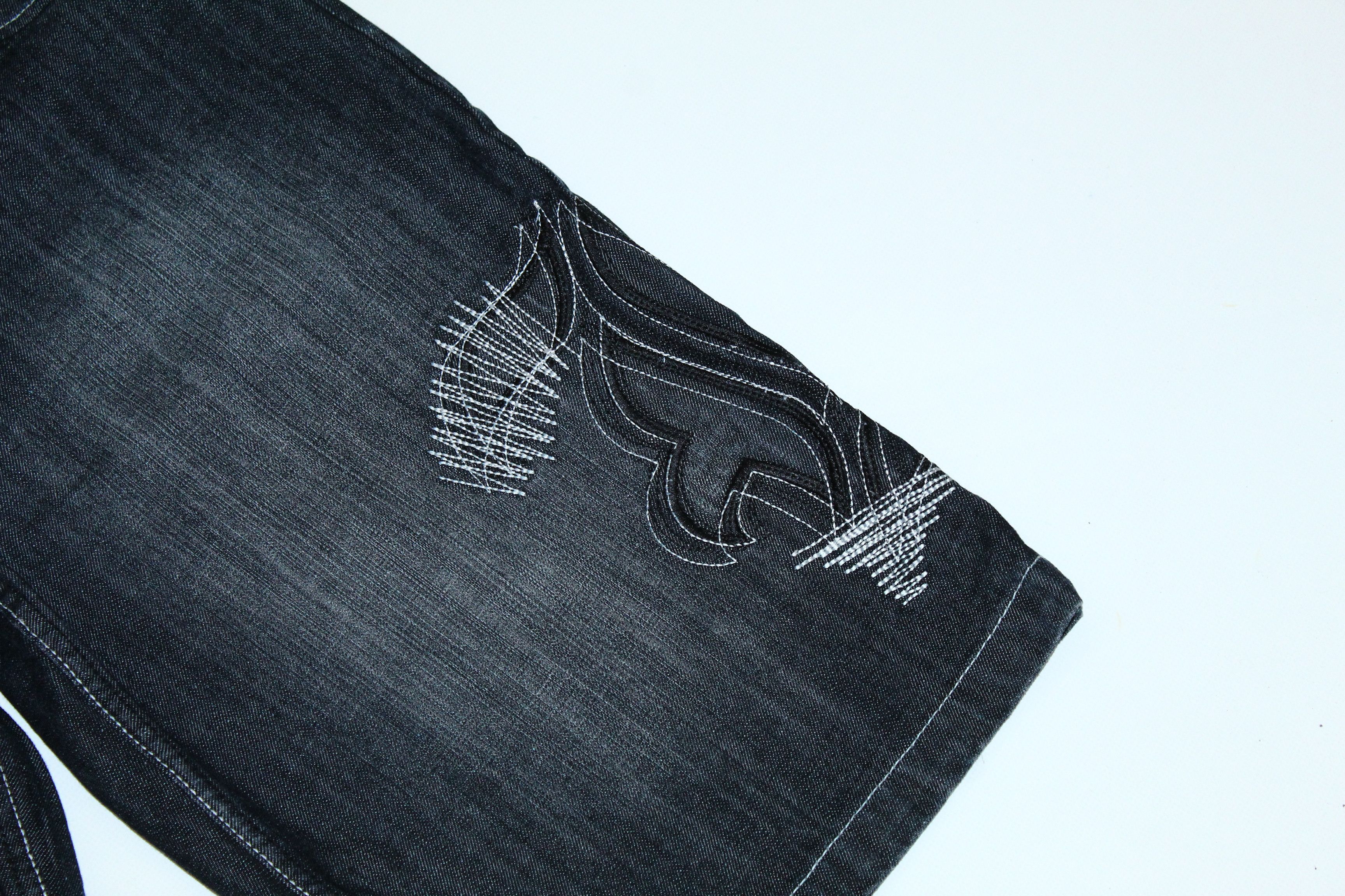 Karl Kani 💥 VTG 90s Karl Kani OG Rips Big Logo Baggy Denim Shorts Size US 32 / EU 48 - 3 Thumbnail
