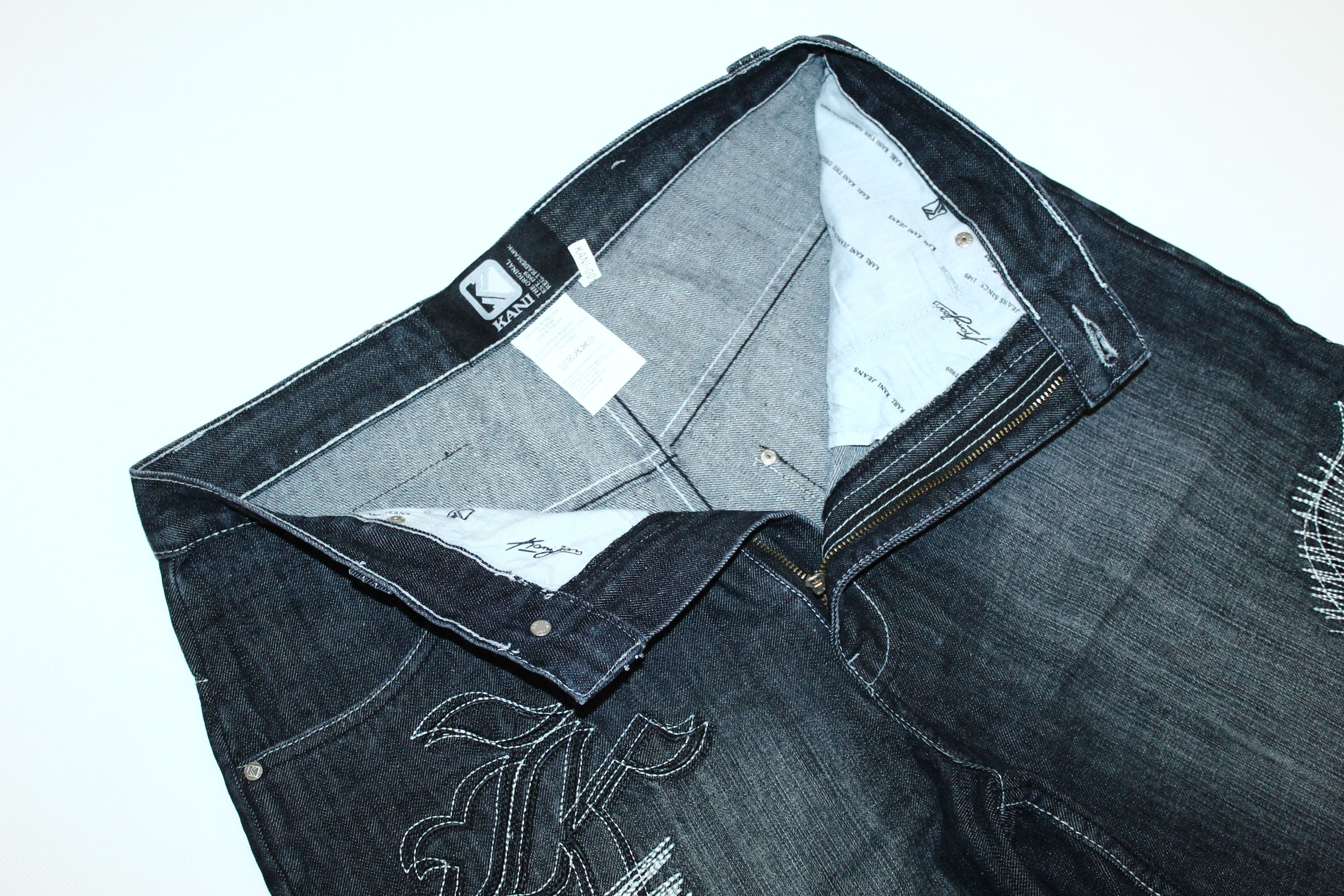 Karl Kani 💥 VTG 90s Karl Kani OG Rips Big Logo Baggy Denim Shorts Size US 32 / EU 48 - 5 Thumbnail