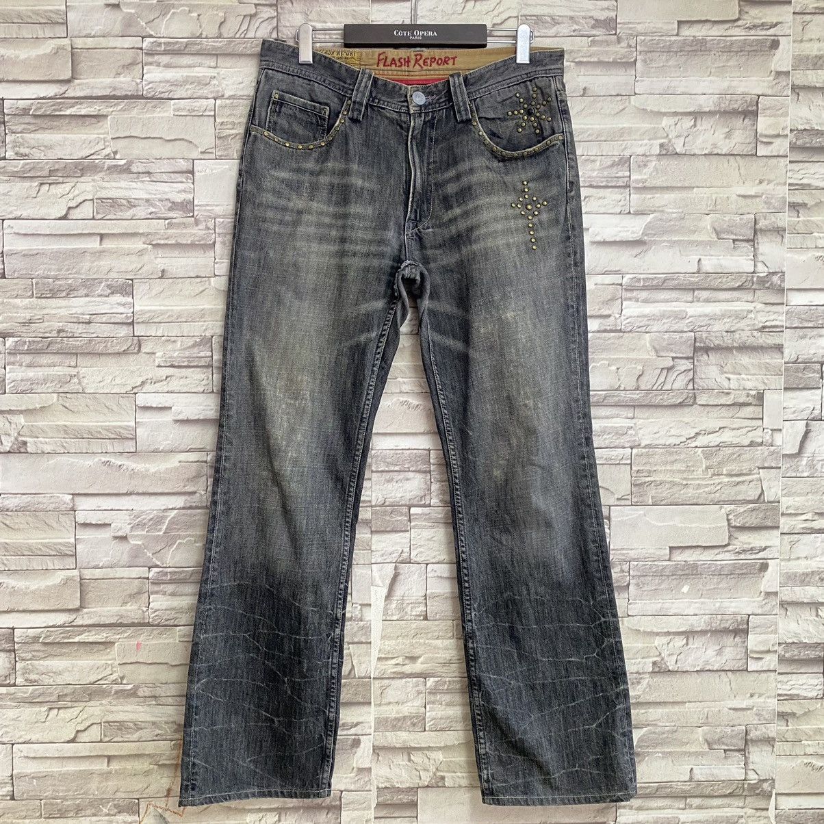 Japanese Brand Japanese Brand FLASH REPORT Denim Gemstone Jeans Size US 33 - 4 Thumbnail