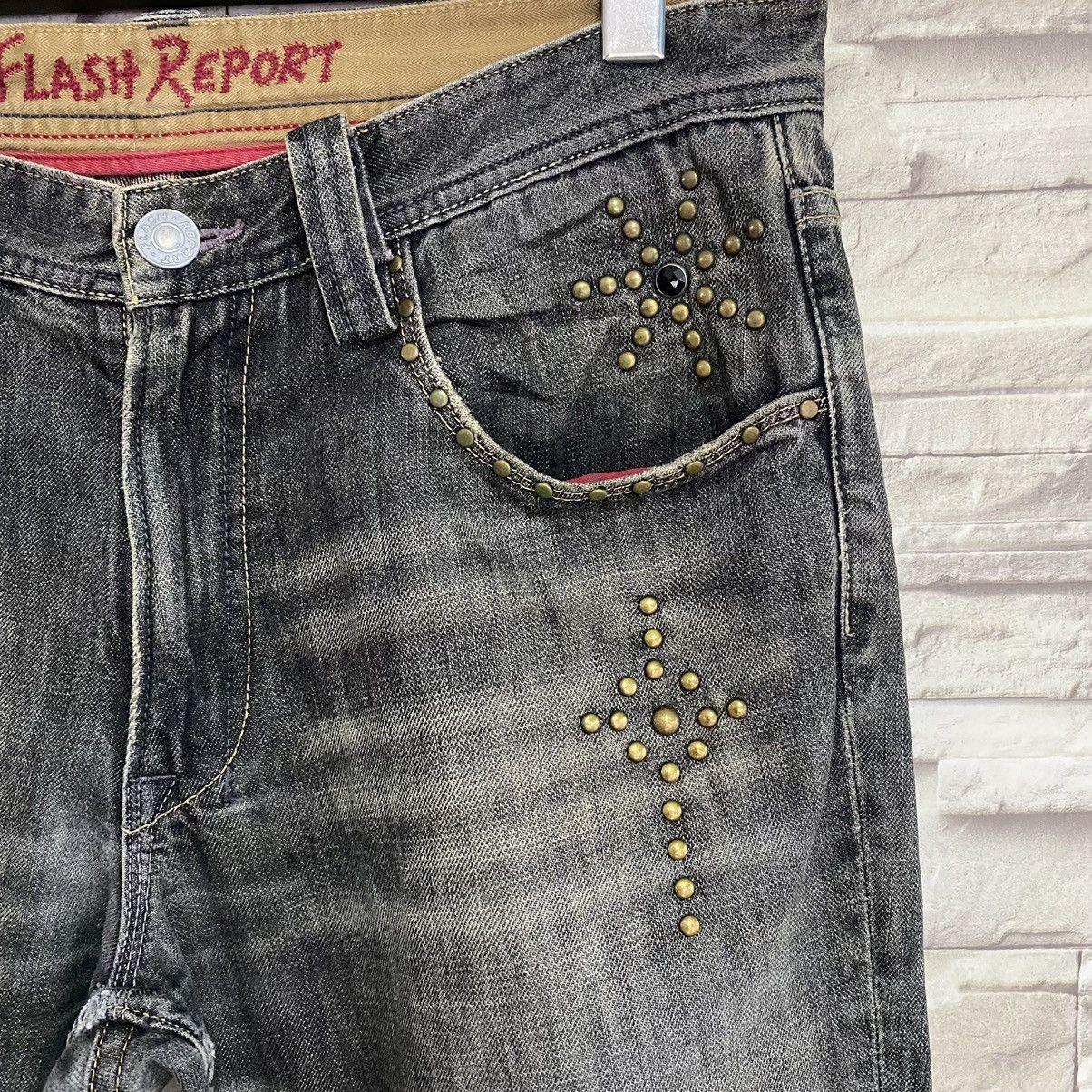 Japanese Brand Japanese Brand FLASH REPORT Denim Gemstone Jeans Size US 33 - 7 Thumbnail