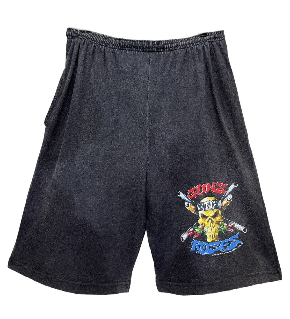 Brockum 🔥GUNS & ROSES VINTAGE92’ Faded Worn Black Cotton Shorts USA Size US 34 / EU 50 - 2 Thumbnail