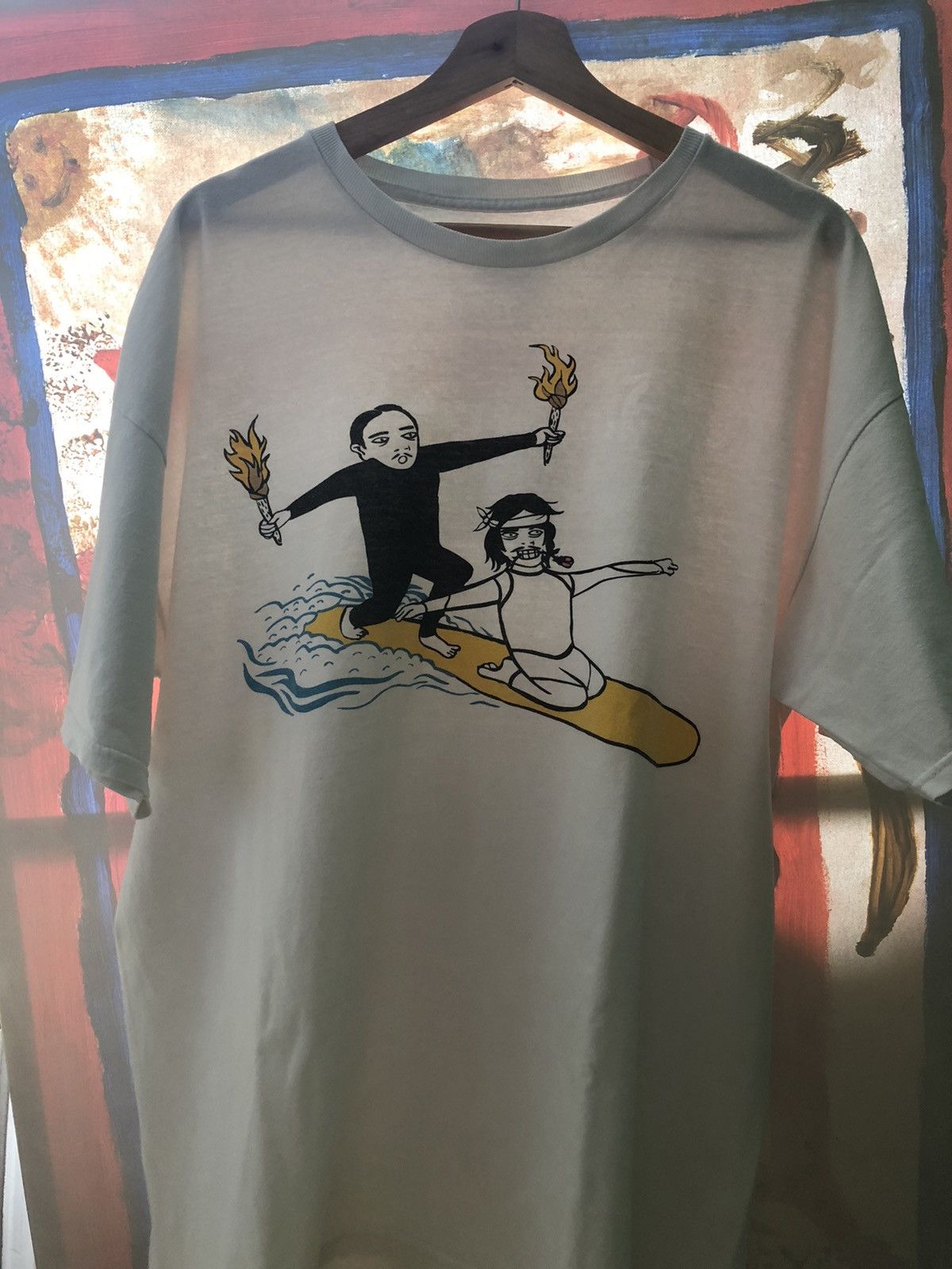 Nike × Vintage Vintage Nike tee Dunk Art Jesus Rose Tee Surfing tee XL Size US XL / EU 56 / 4 - 1 Thumbnail