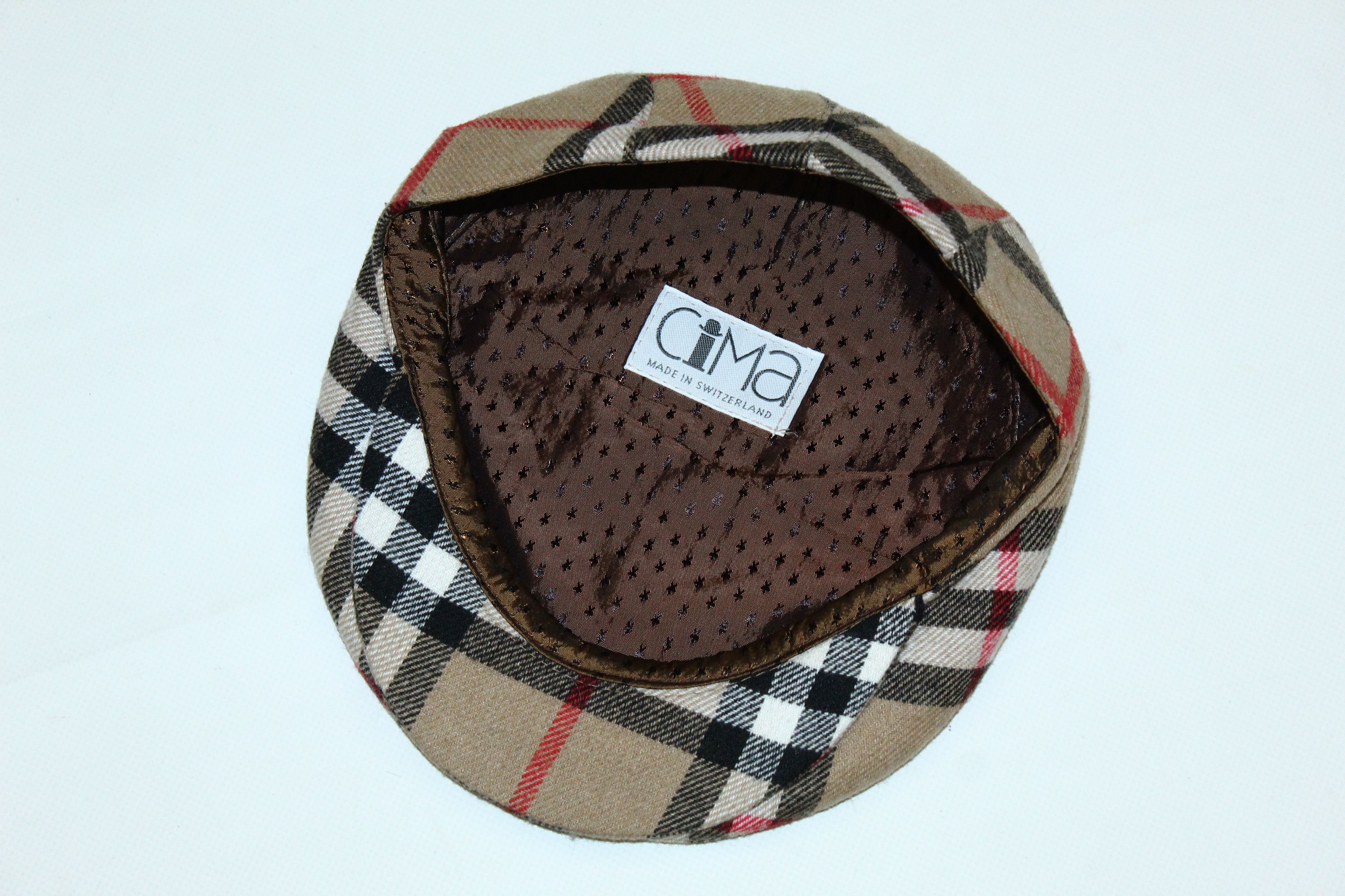 Vintage VTG🔥 80's CIMA Nova Check Flat Cap. Size ONE SIZE - 2 Thumbnail