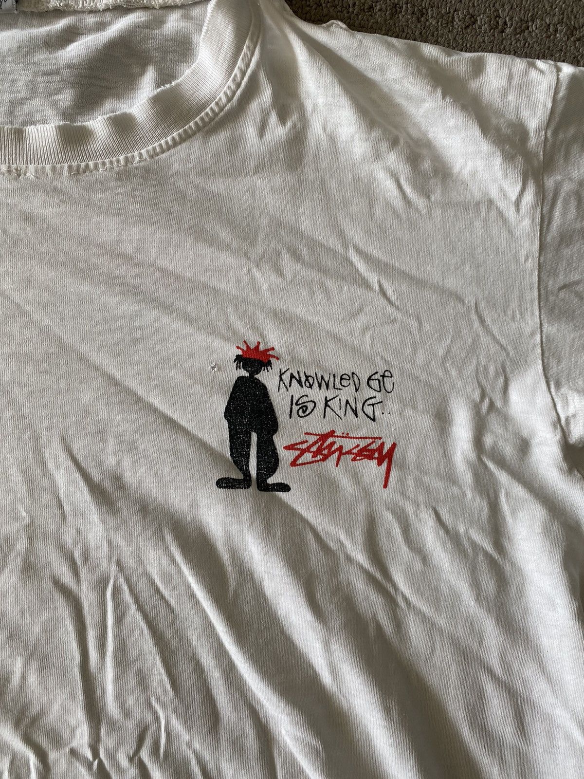 Stüssy Tシャツ Lサイズ KNOWLEDGE IS KING!! Stussy Unisex Knowledge Is King Tee White 3903523