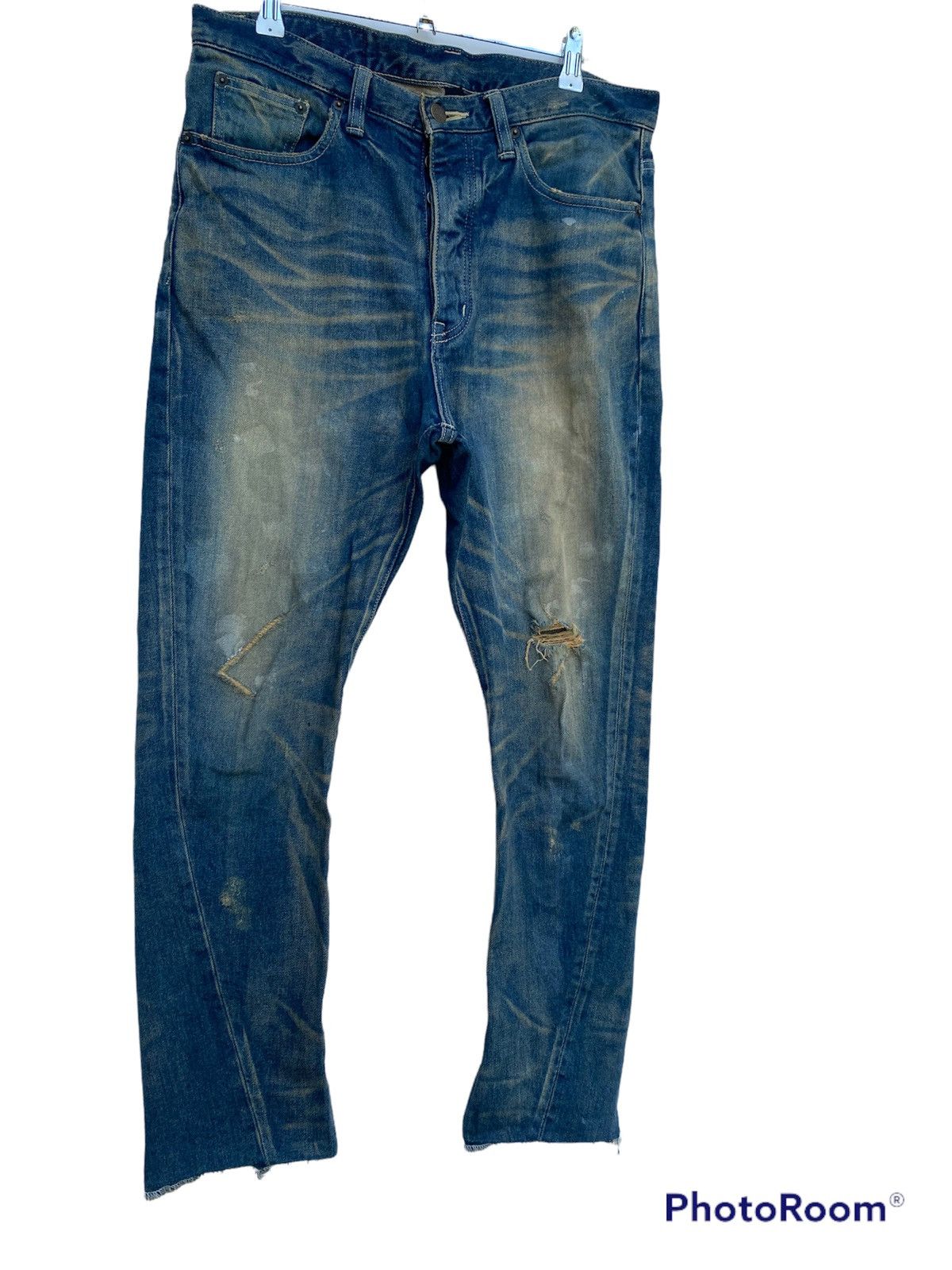 Hysteric Glamour × Japanese Brand × PPFM JAPANESE BRAND LAUGH VALLEY DESTROYED PANTS SEDITIONARIES Size US 32 / EU 48 - 4 Thumbnail