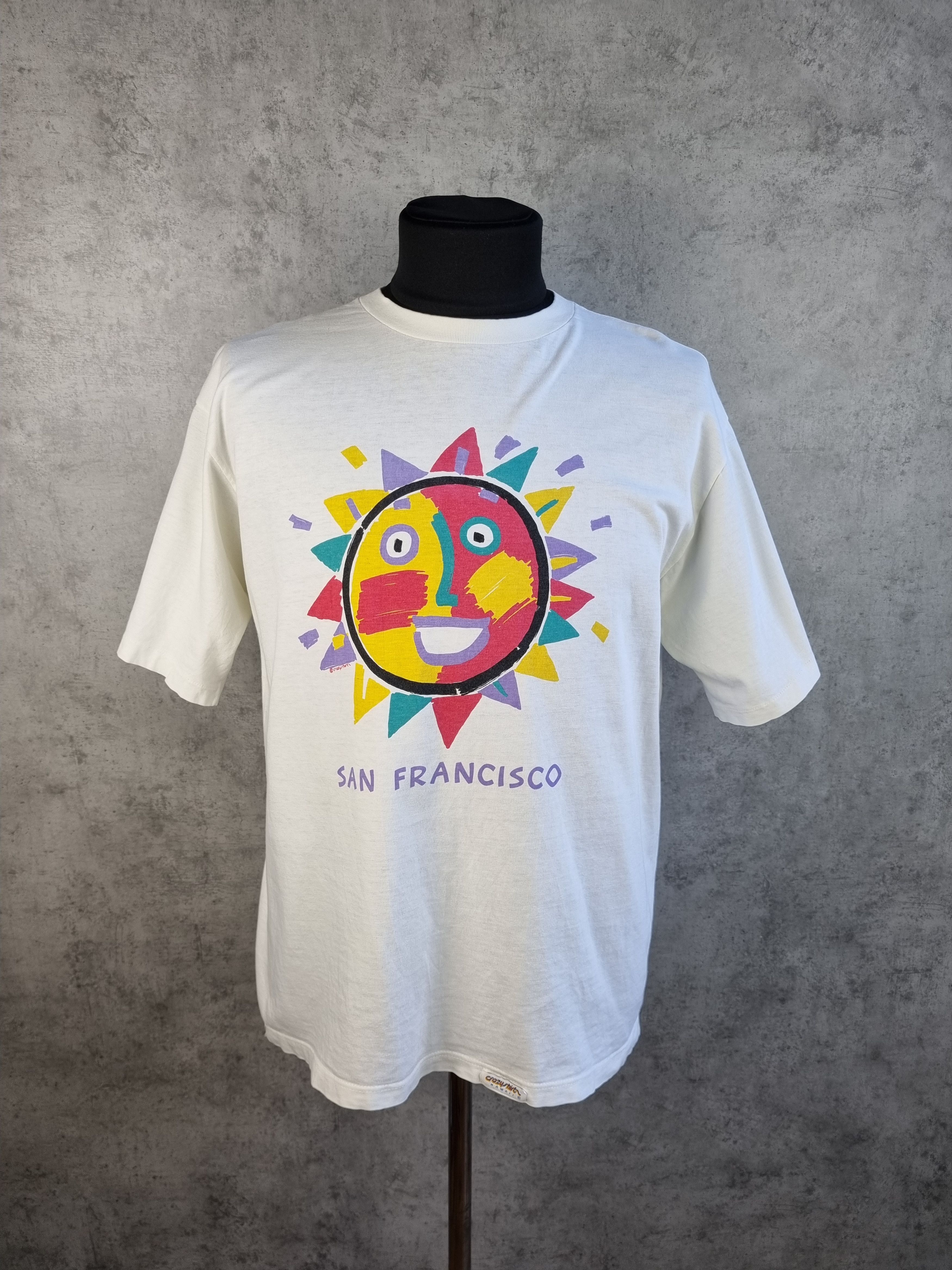 Vintage Rare 90s SAN FRANCISCO Art Sun Print Tee Shirt Size US L / EU 52-54 / 3 - 2 Thumbnail