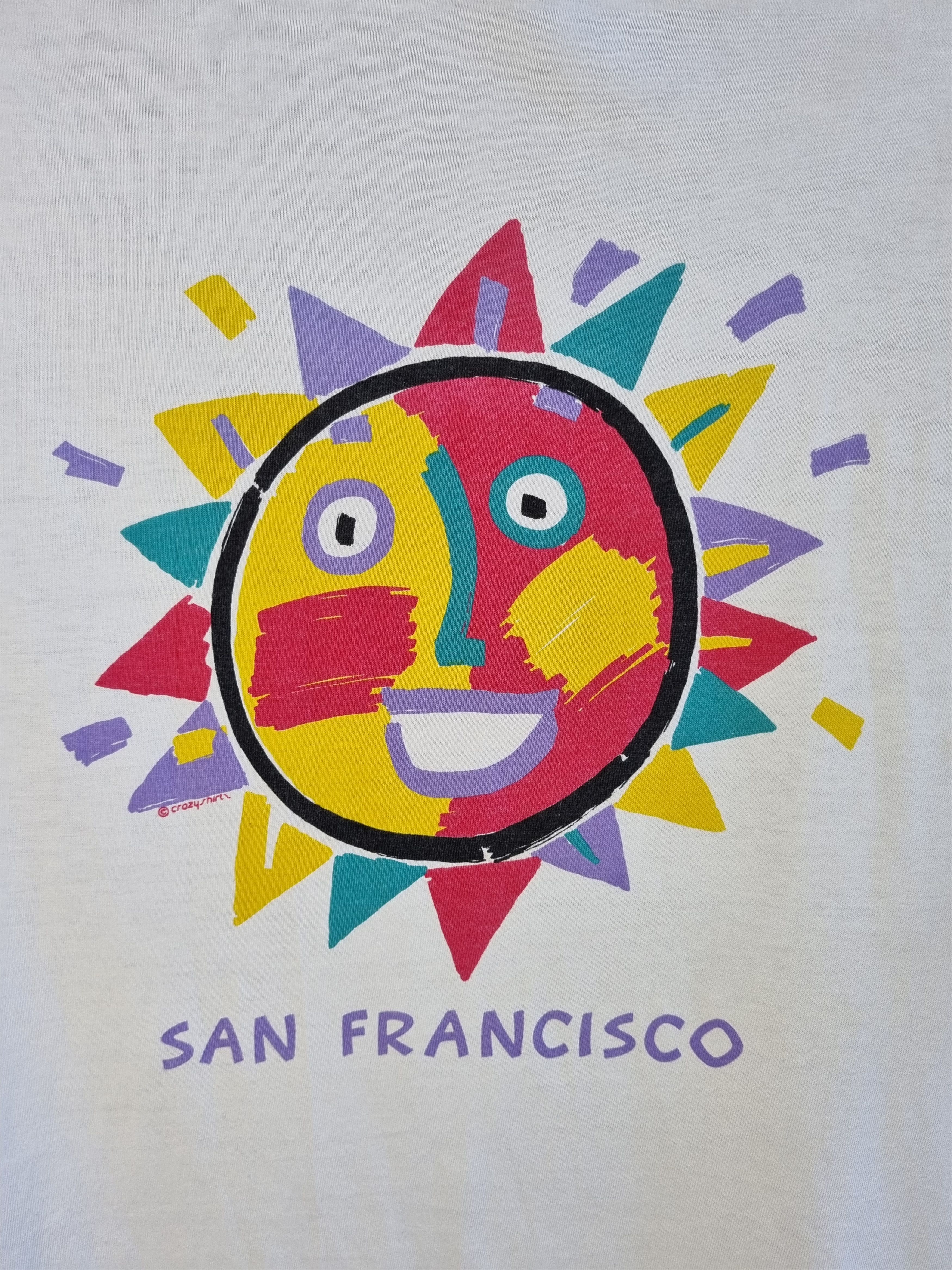 Vintage Rare 90s SAN FRANCISCO Art Sun Print Tee Shirt Size US L / EU 52-54 / 3 - 4 Thumbnail