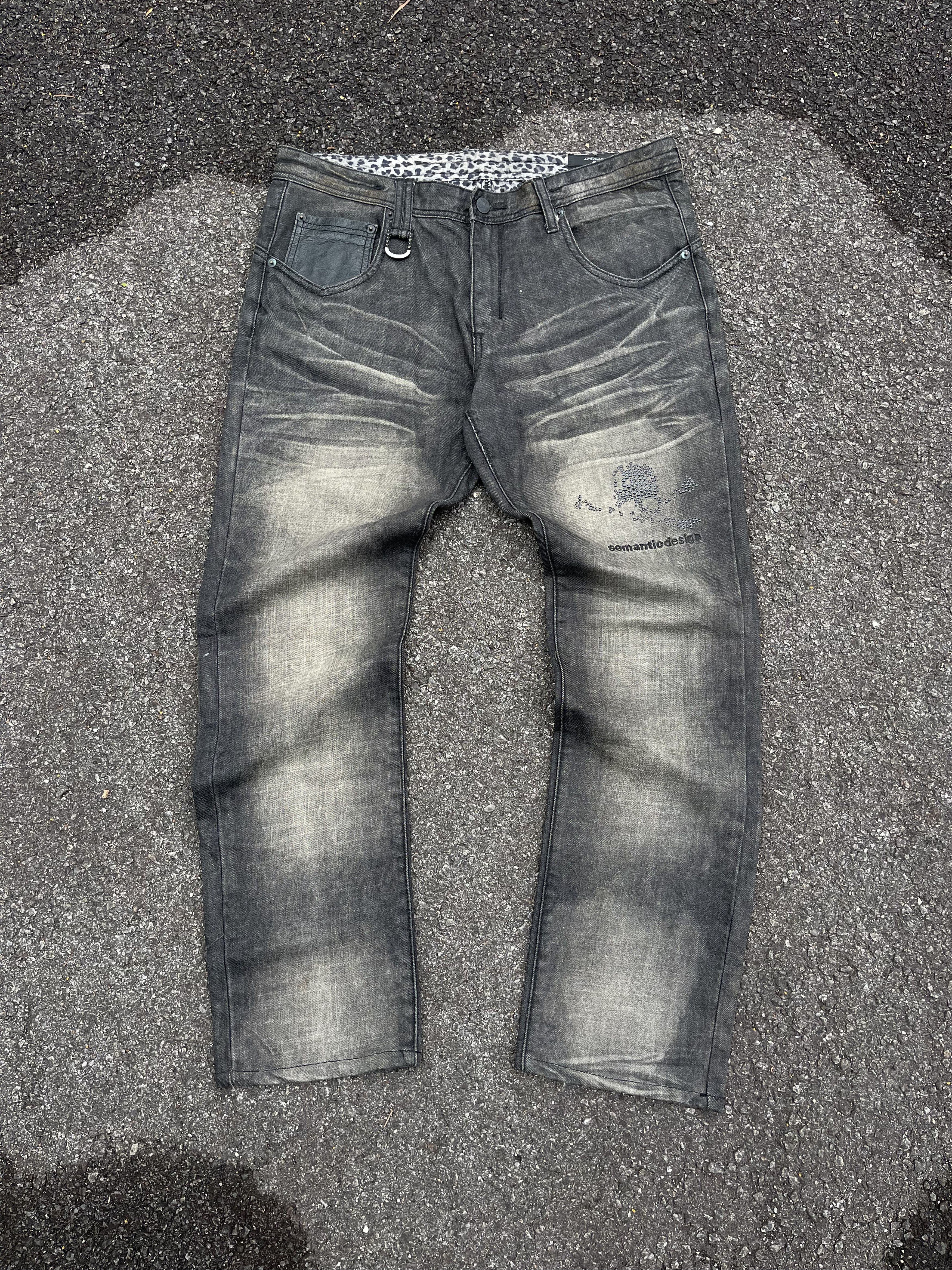 MEGARARE!!VTG Roen X Semantic Design Stud Acid Wash Stone