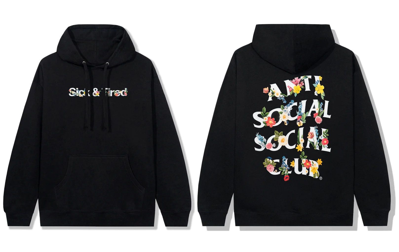 Anti Social Social Club DS White ASSC Sick Tired Self Conclusion Black Hoodie Grailed