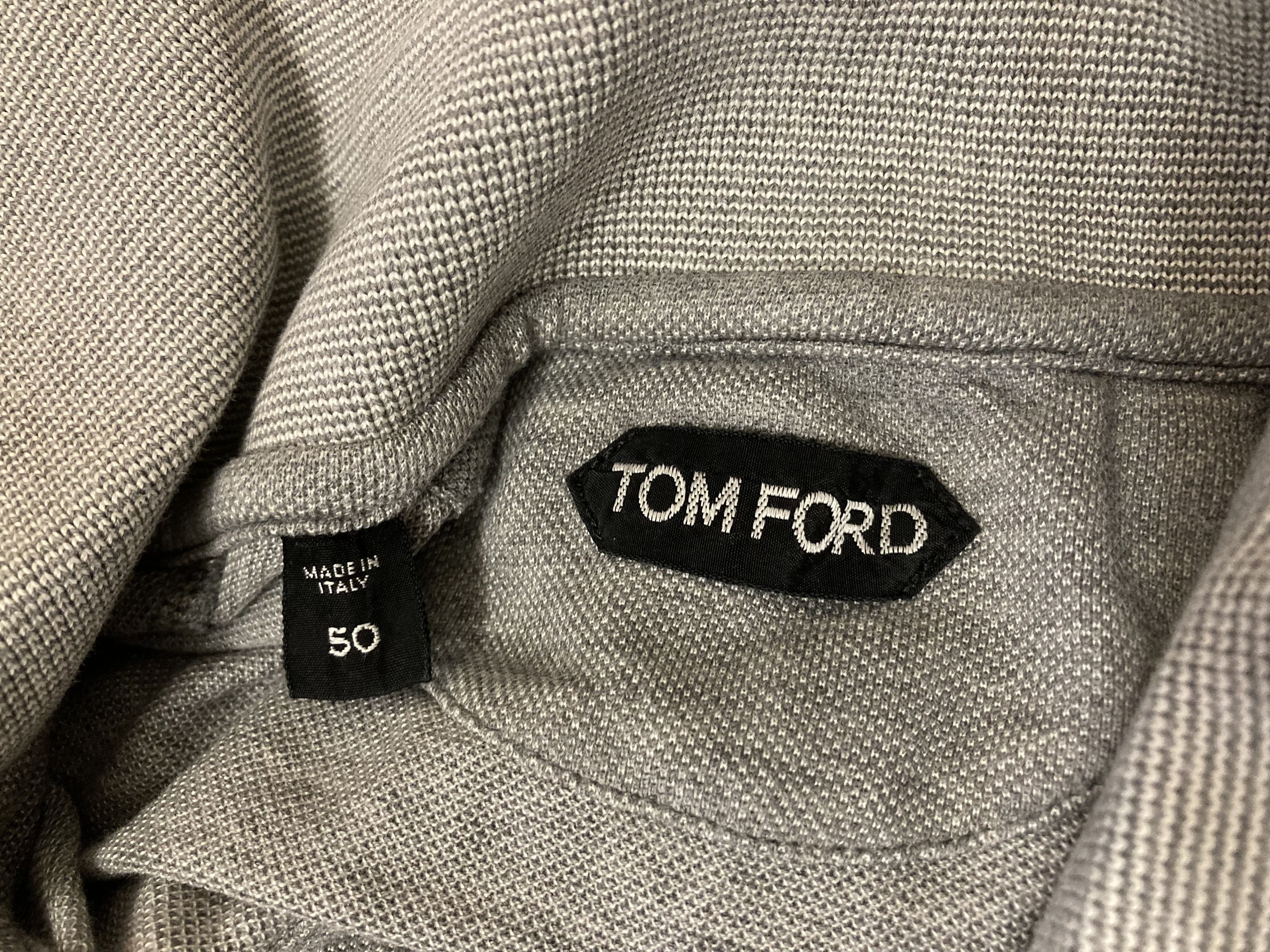 Tom Ford Light Grey Classic Logo Polo Italy. 70 cotton 30 silk. Size US M / EU 48-50 / 2 - 3 Thumbnail