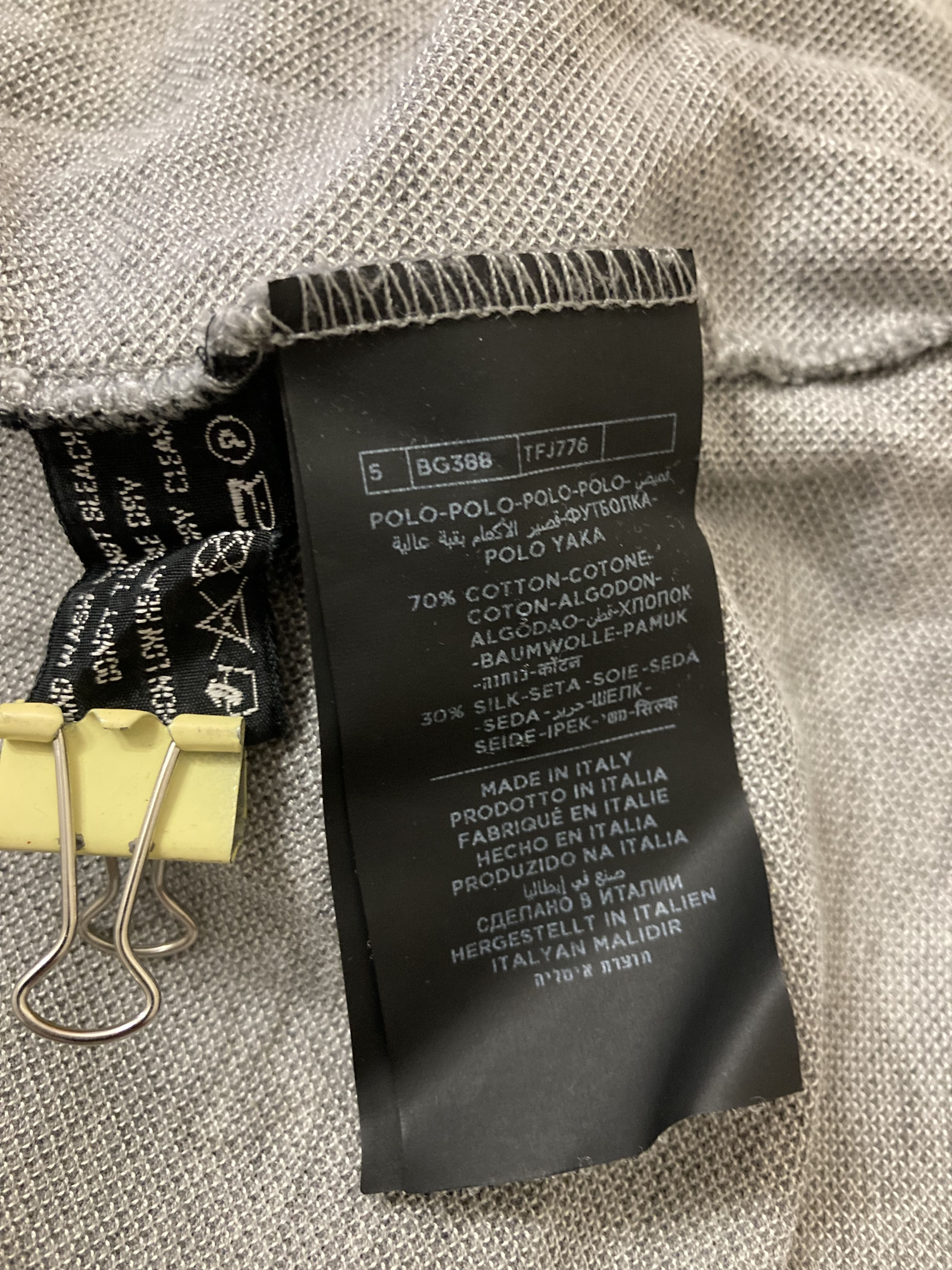 Tom Ford Light Grey Classic Logo Polo Italy. 70 cotton 30 silk. Size US M / EU 48-50 / 2 - 7 Thumbnail
