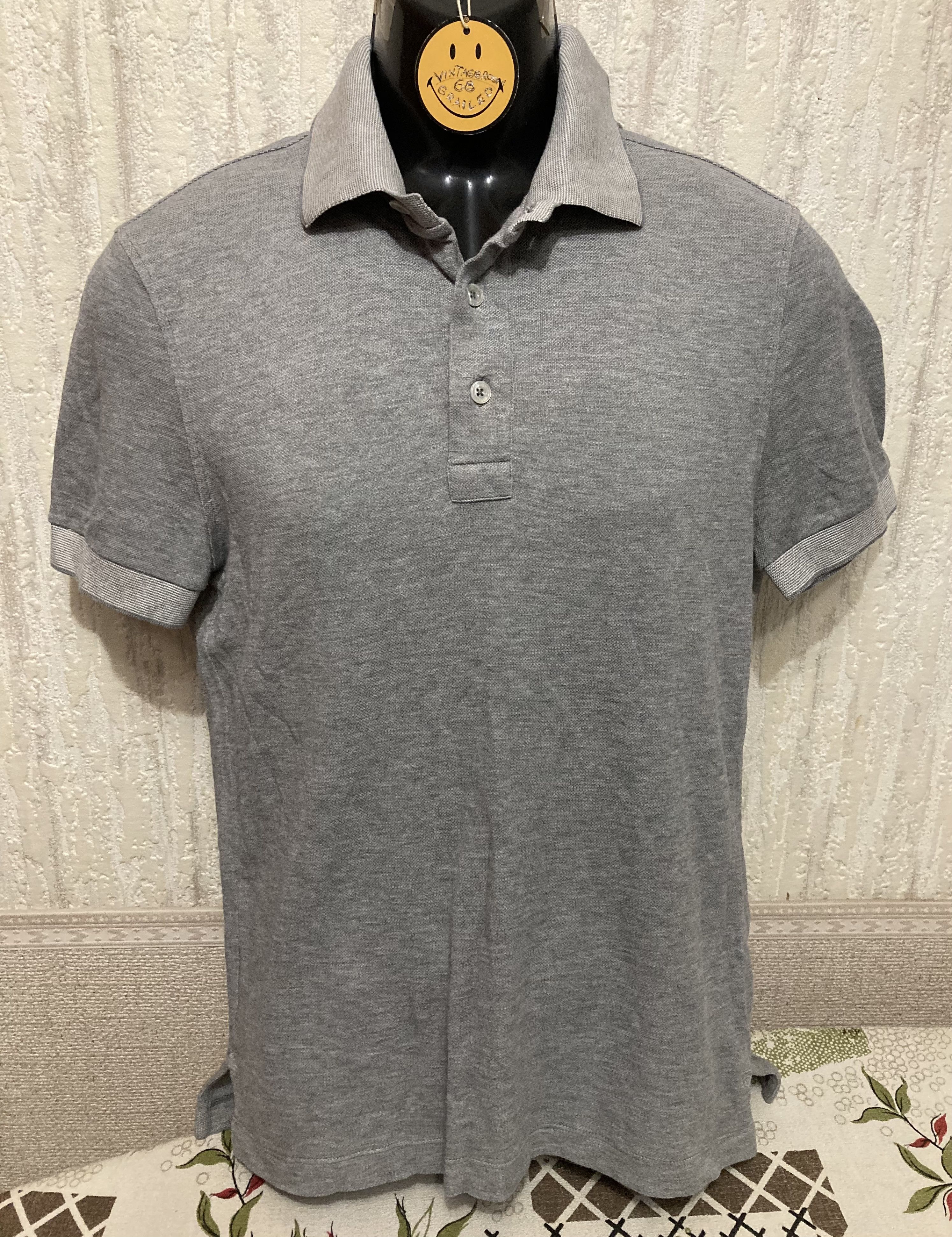 Tom Ford Light Grey Classic Logo Polo Italy. 70 cotton 30 silk. Size US M / EU 48-50 / 2 - 1 Thumbnail