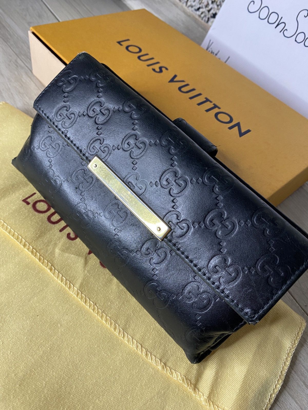 Gucci 🔴 Vintage Gucci Monogram leather wallet Size ONE SIZE - 2 Thumbnail
