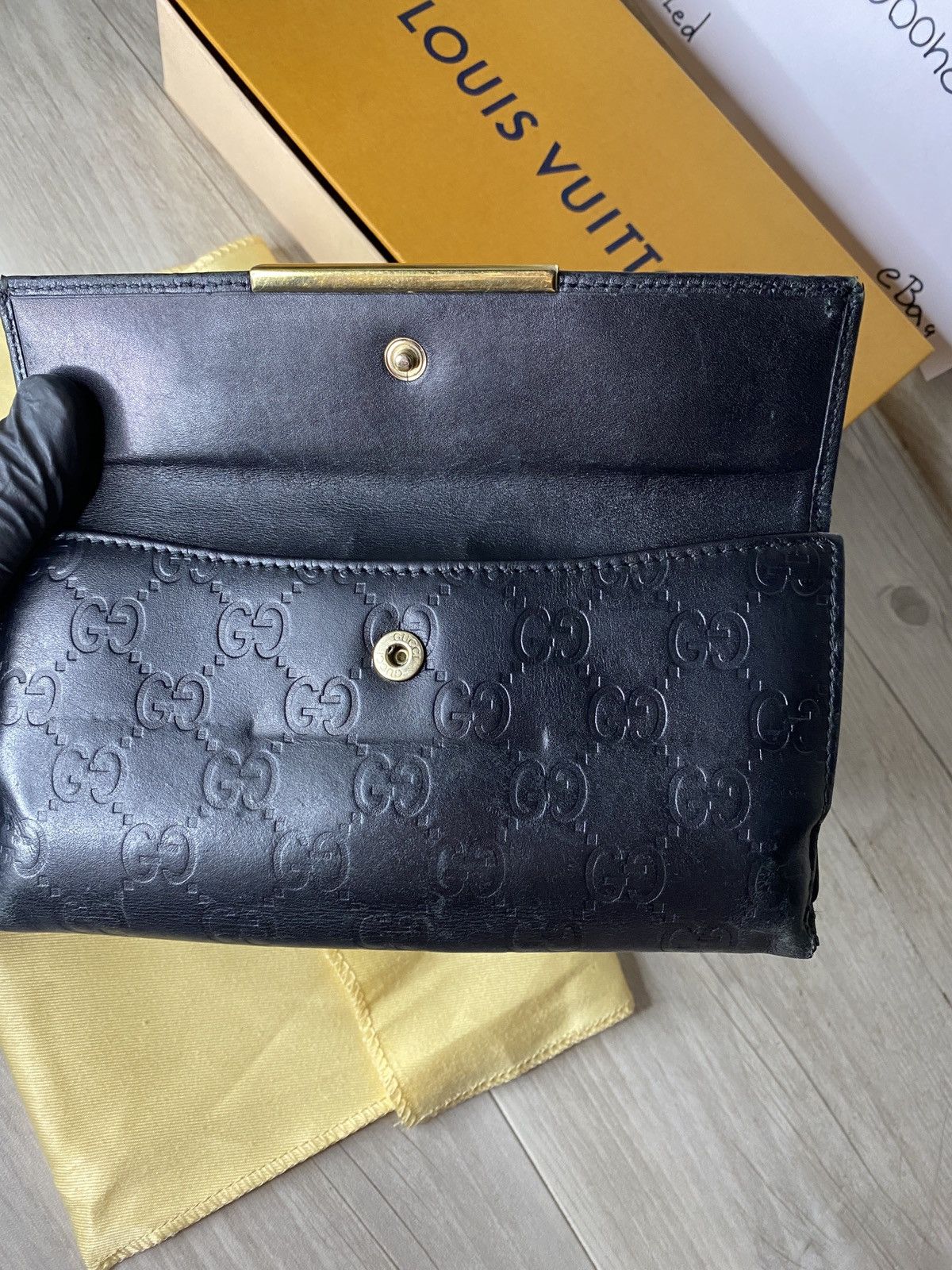 Gucci 🔴 Vintage Gucci Monogram leather wallet Size ONE SIZE - 9 Thumbnail