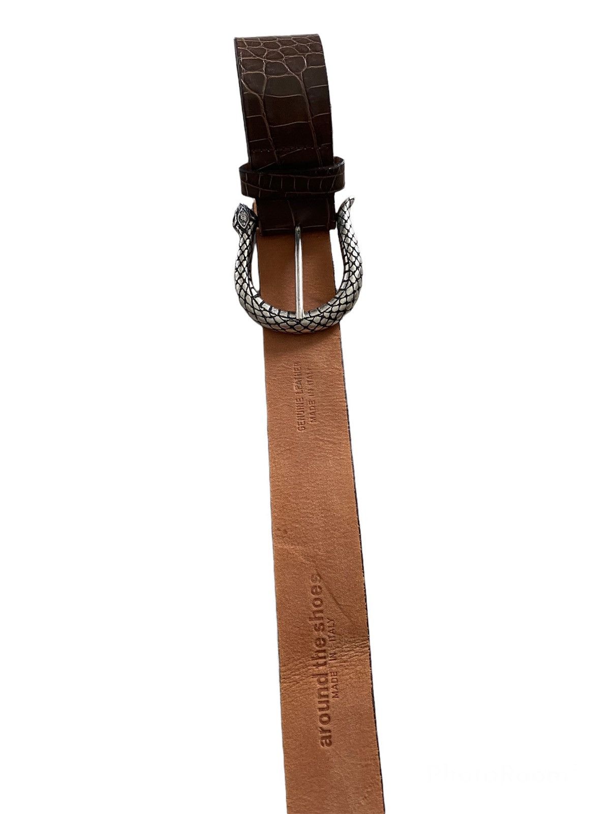 Genuine Leather authentic Belt 🐍 vitange around the shoes made in 🇮🇹 Size ONE SIZE - 4 Thumbnail