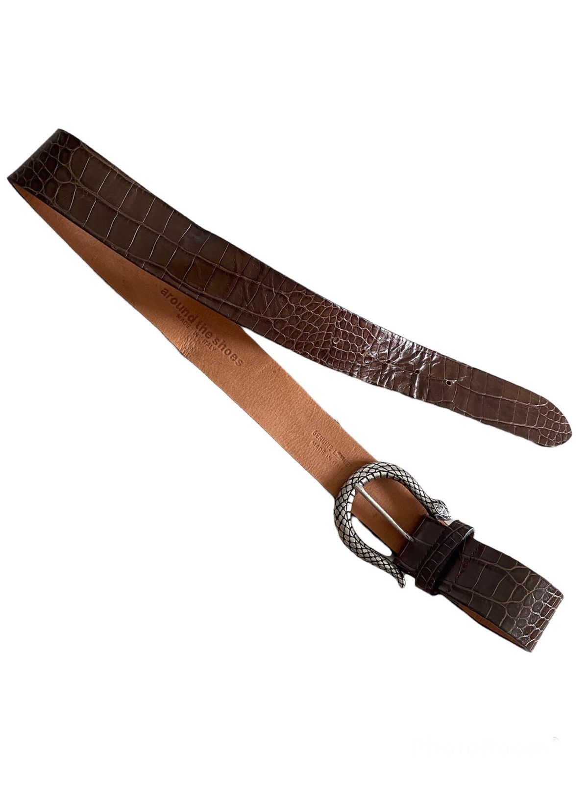 Genuine Leather authentic Belt 🐍 vitange around the shoes made in 🇮🇹 Size ONE SIZE - 3 Thumbnail