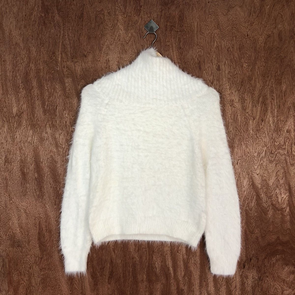 Japan White Mohair Turtle neck Knitwear #0486