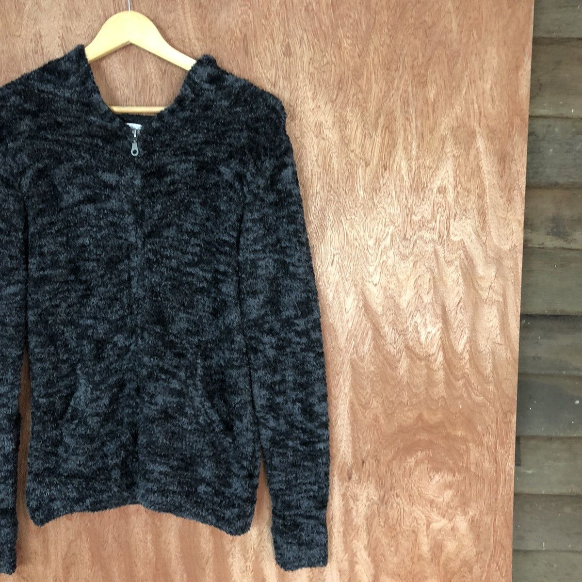 Japanese Brand Growth by Grail Black Mohair Knitwear Sweater Hooded#0478 Size US M / EU 48-50 / 2 - 5 Thumbnail