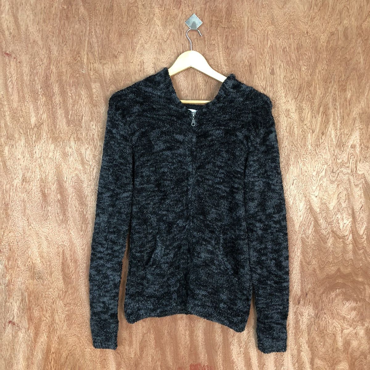 Japanese Brand Growth by Grail Black Mohair Knitwear Sweater Hooded#0478 Size US M / EU 48-50 / 2 - 3 Thumbnail