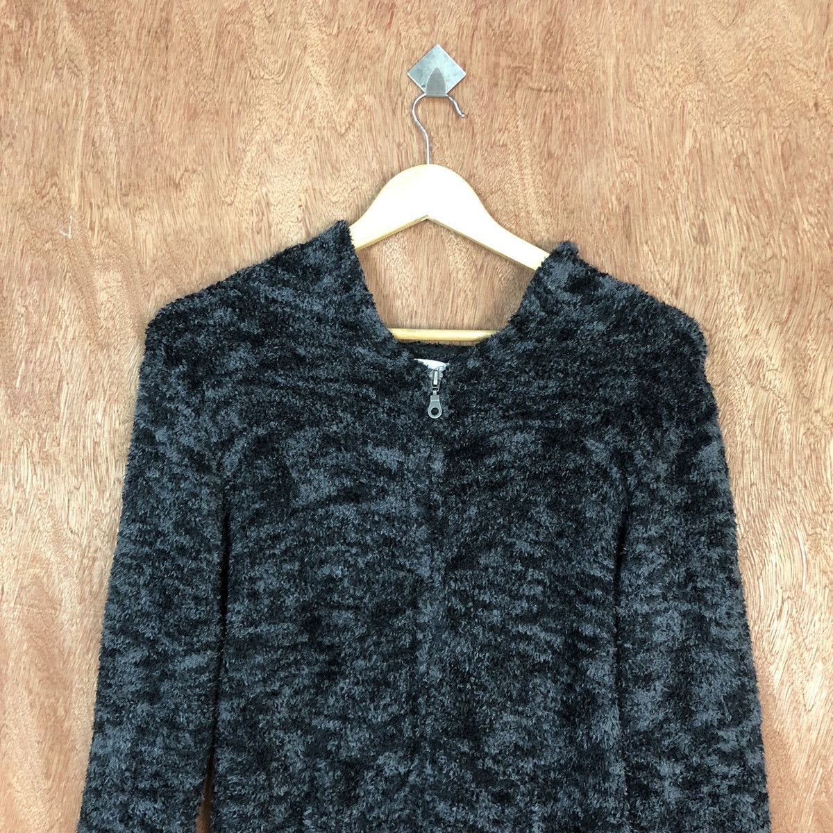 Japanese Brand Growth by Grail Black Mohair Knitwear Sweater Hooded#0478 Size US M / EU 48-50 / 2 - 9 Thumbnail