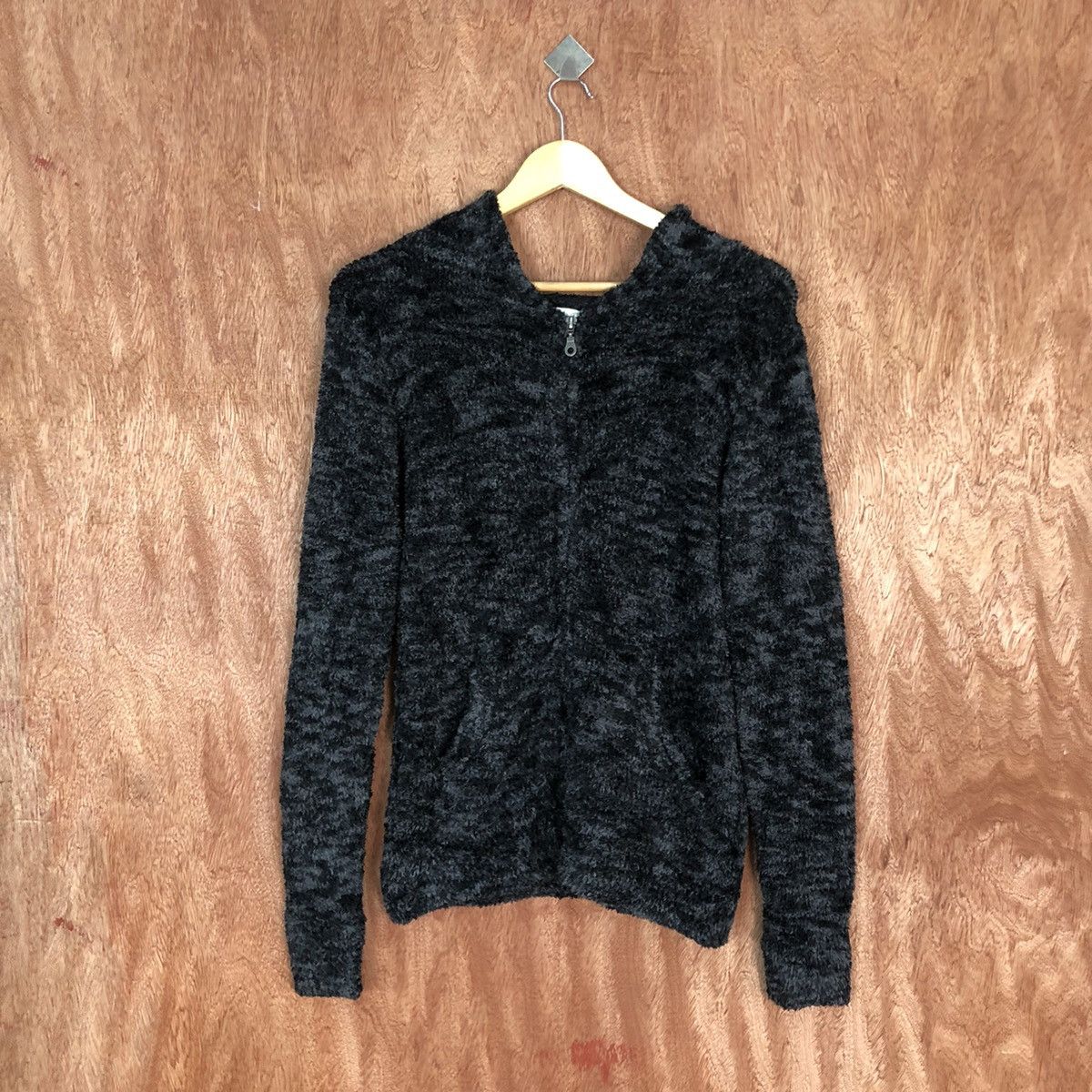 Japanese Brand Growth by Grail Black Mohair Knitwear Sweater Hooded#0478 Size US M / EU 48-50 / 2 - 1 Thumbnail