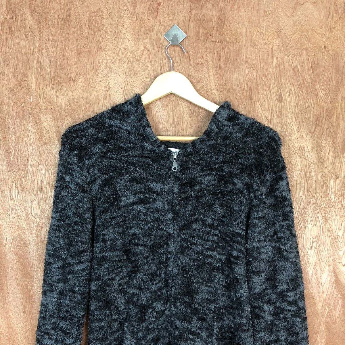 Japanese Brand Growth by Grail Black Mohair Knitwear Sweater Hooded#0478 Size US M / EU 48-50 / 2 - 2 Thumbnail