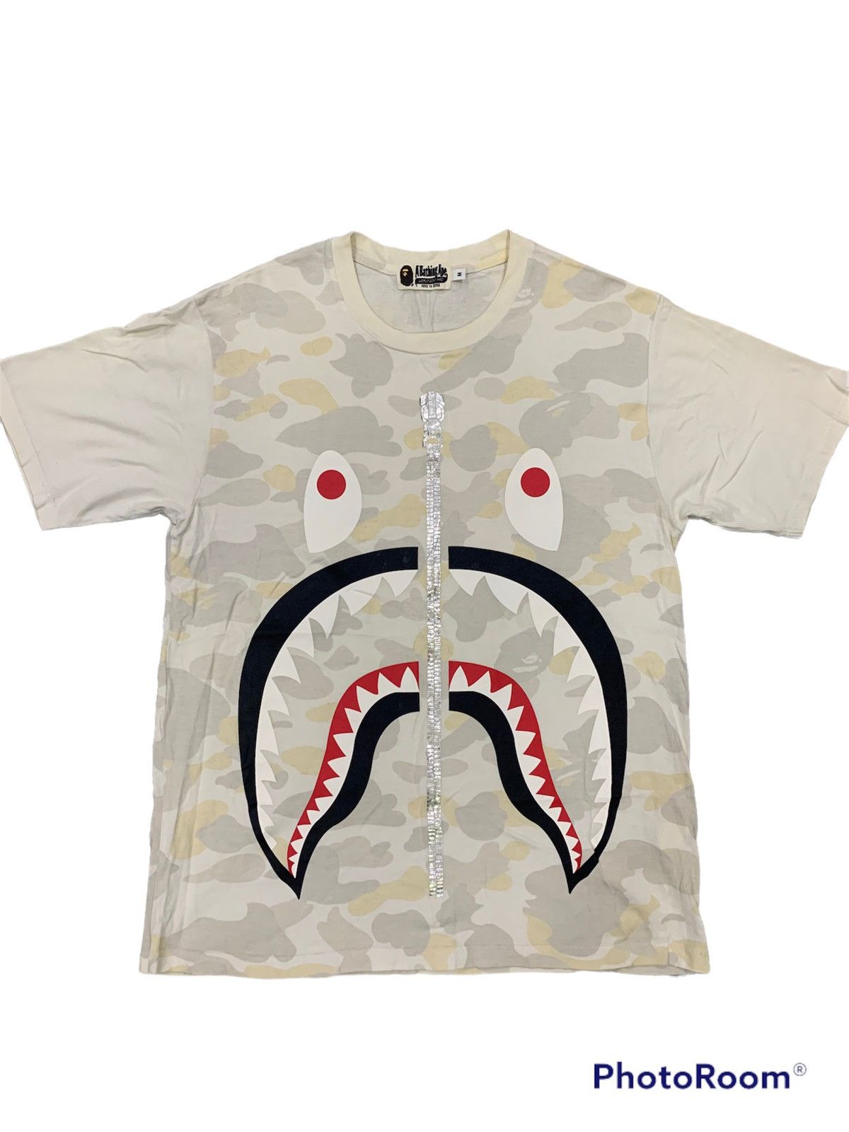 Bape All Over hotsell Camo PONR Shark Tee Size XL