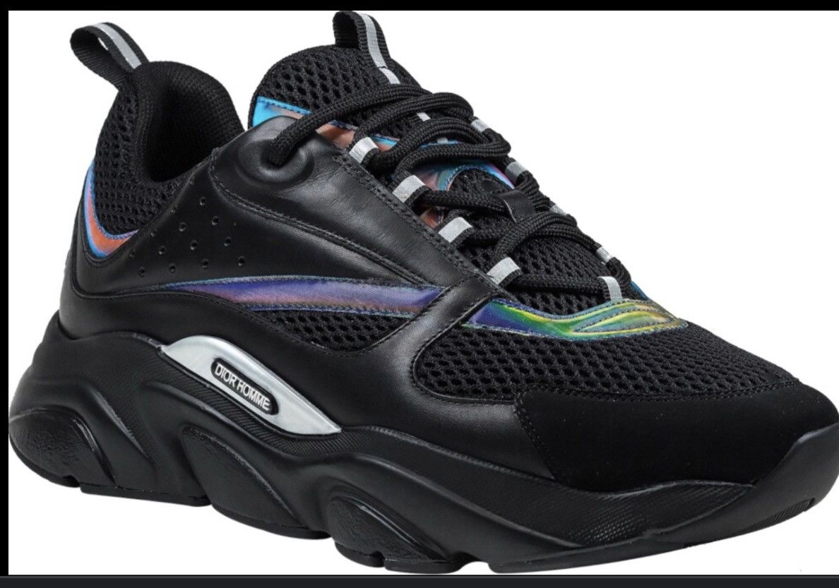 Dior b22 black reflective multicolor outlet trainer