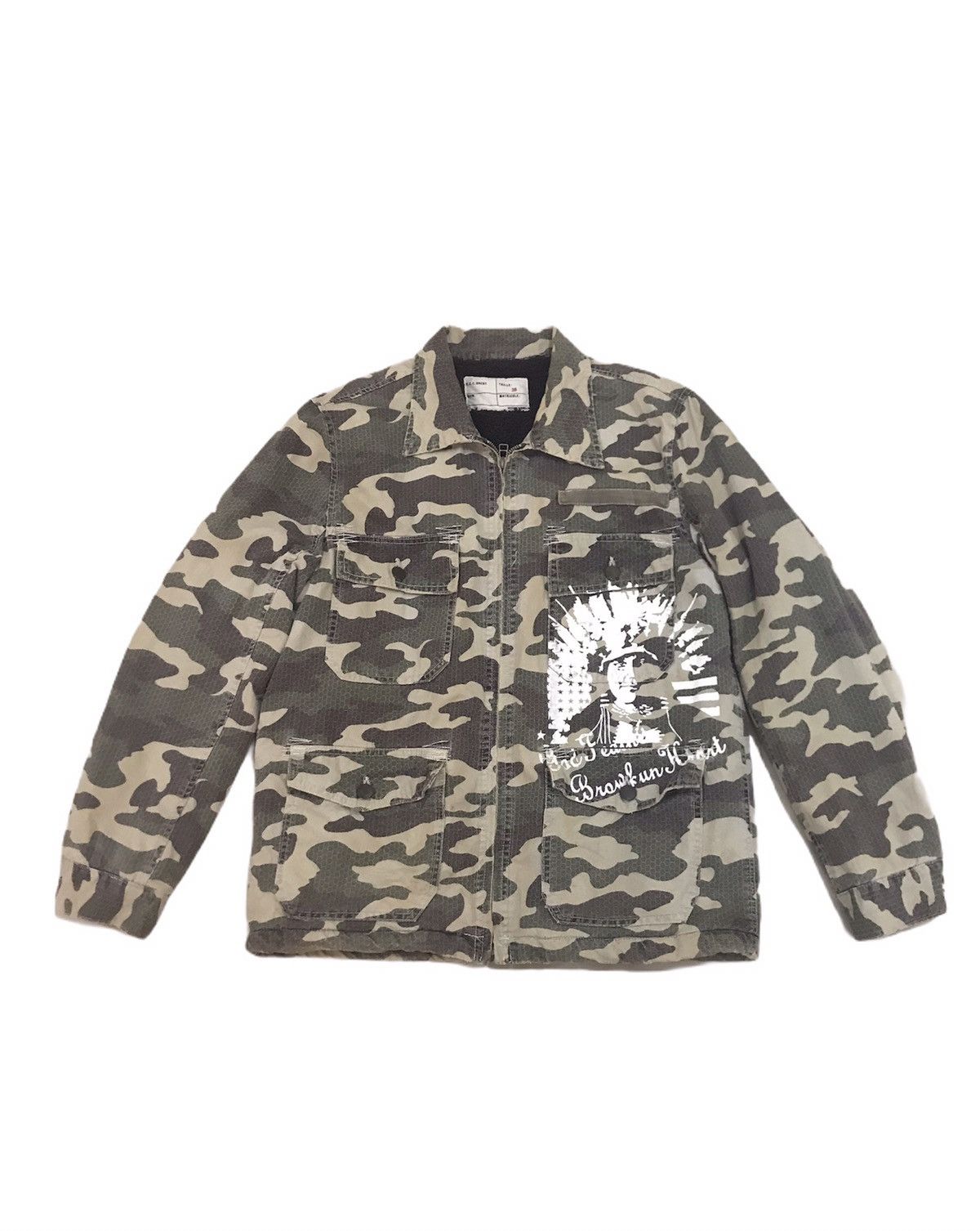 Japanese brand military camo sherpa lining jacket
