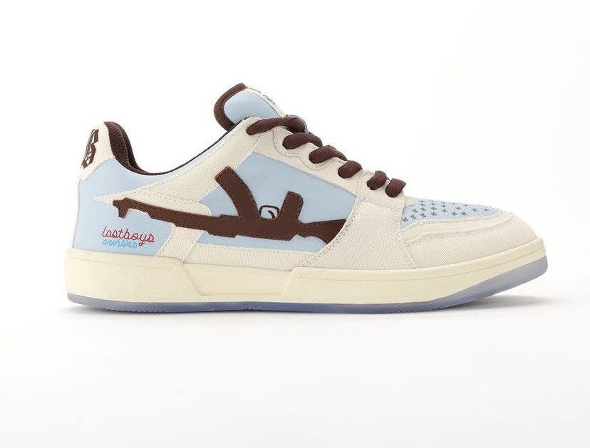 Custom Lost Boys Archives Custom Shoes Blue Cream Brown Sneakers