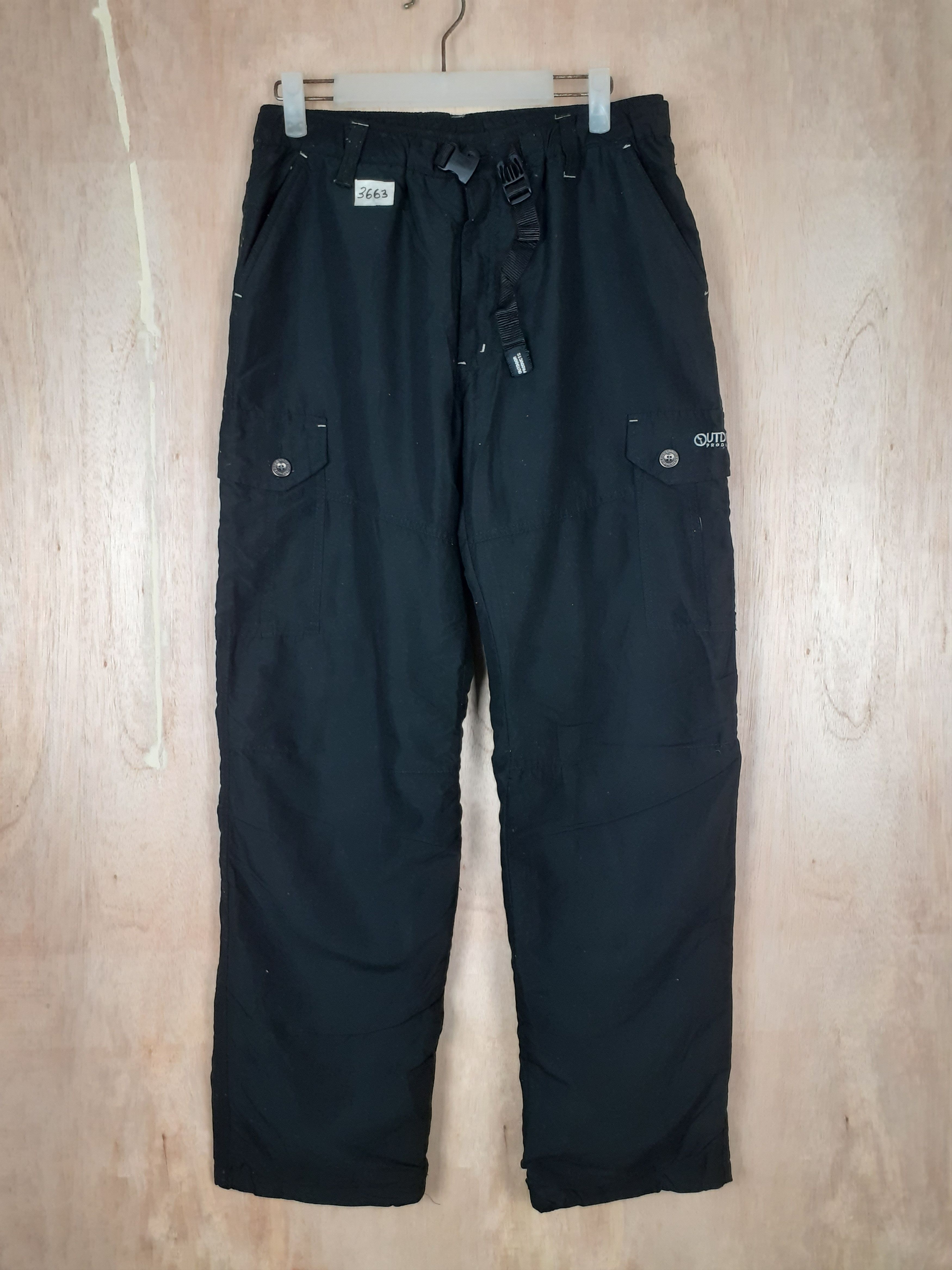 Japanese Brand Outdoor track multipocket hiking cargo black pants #3663 Size US 33 - 1 Thumbnail