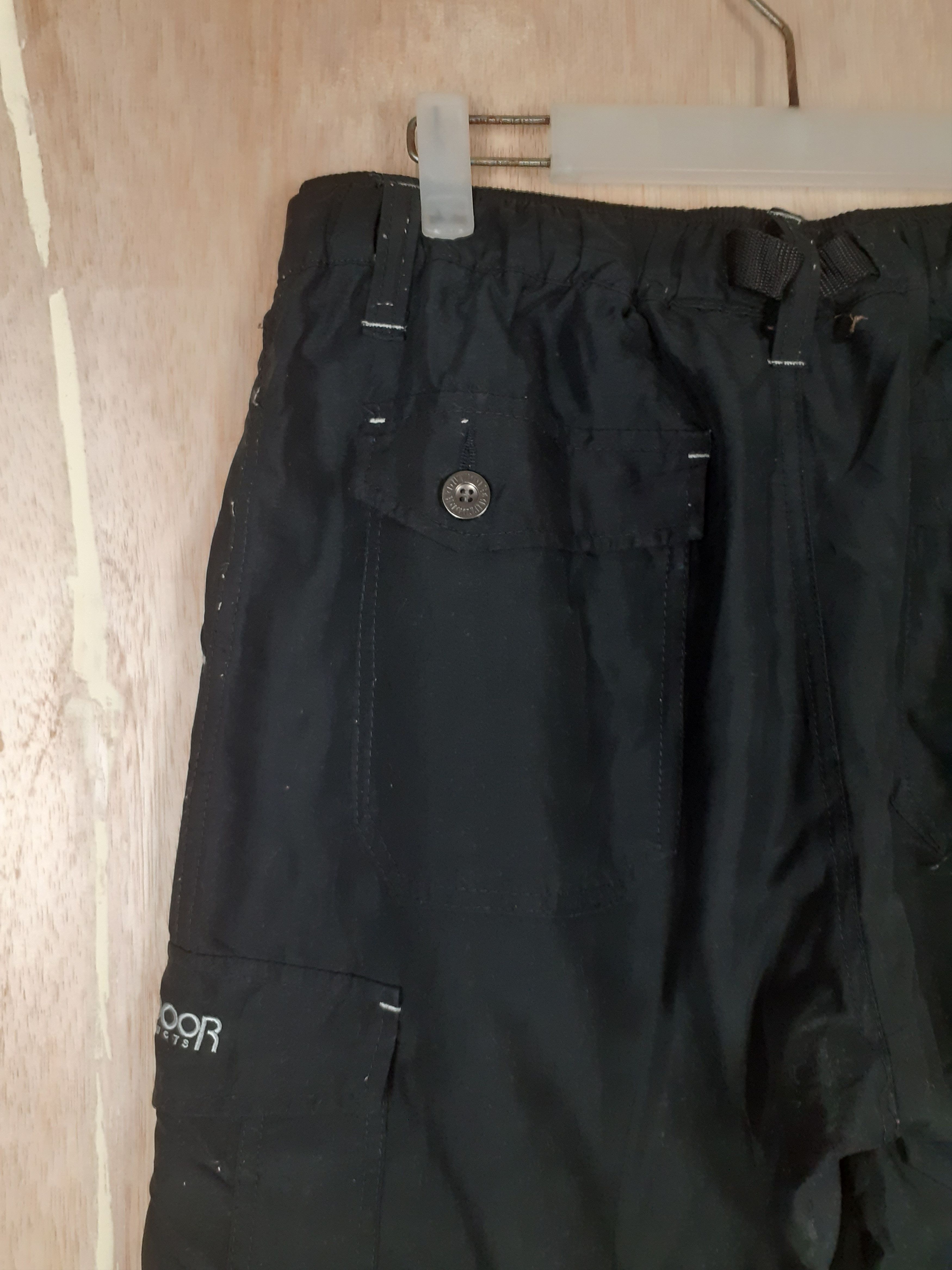 Japanese Brand Outdoor track multipocket hiking cargo black pants #3663 Size US 33 - 16 Thumbnail