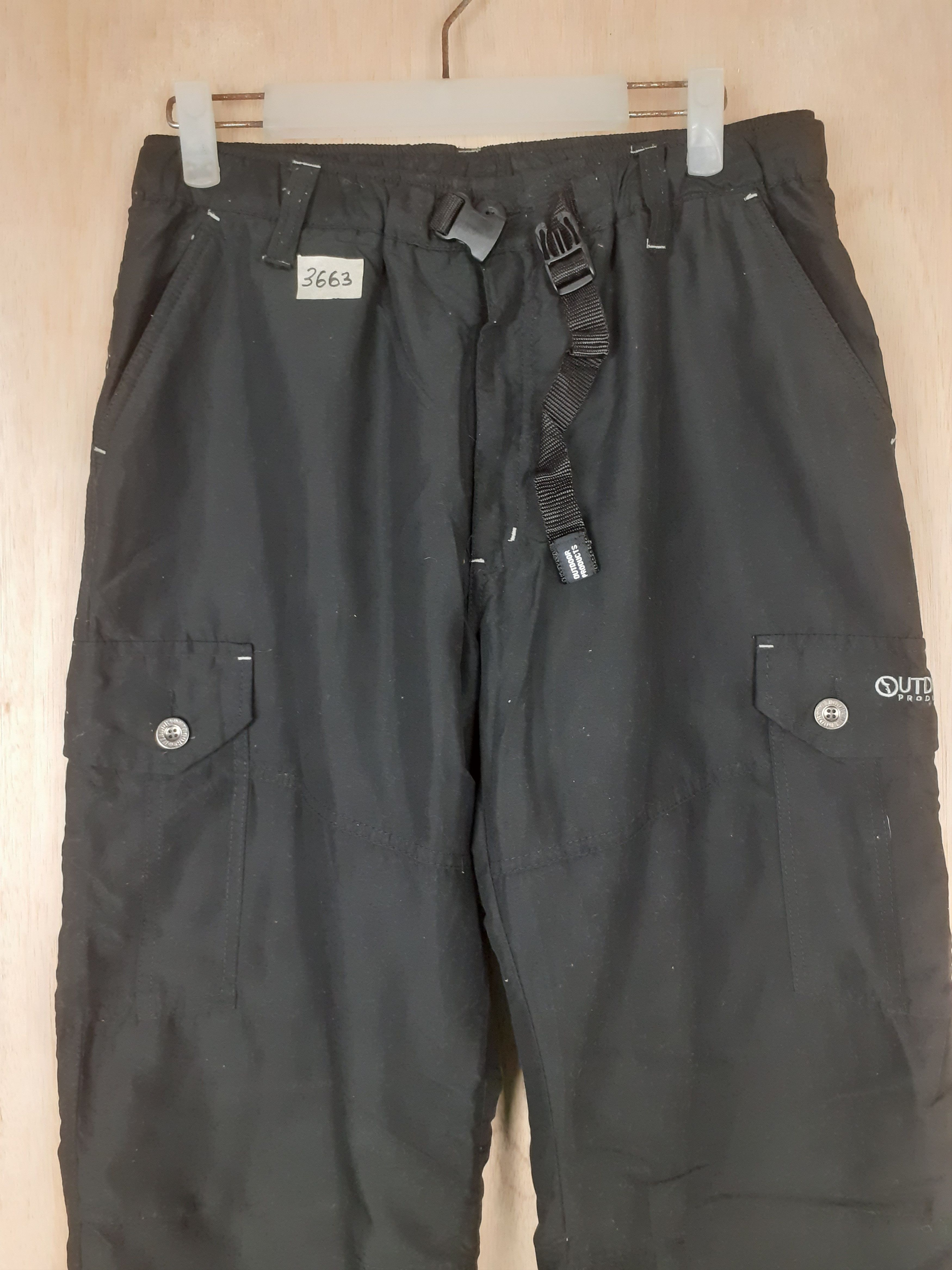 Japanese Brand Outdoor track multipocket hiking cargo black pants #3663 Size US 33 - 2 Thumbnail
