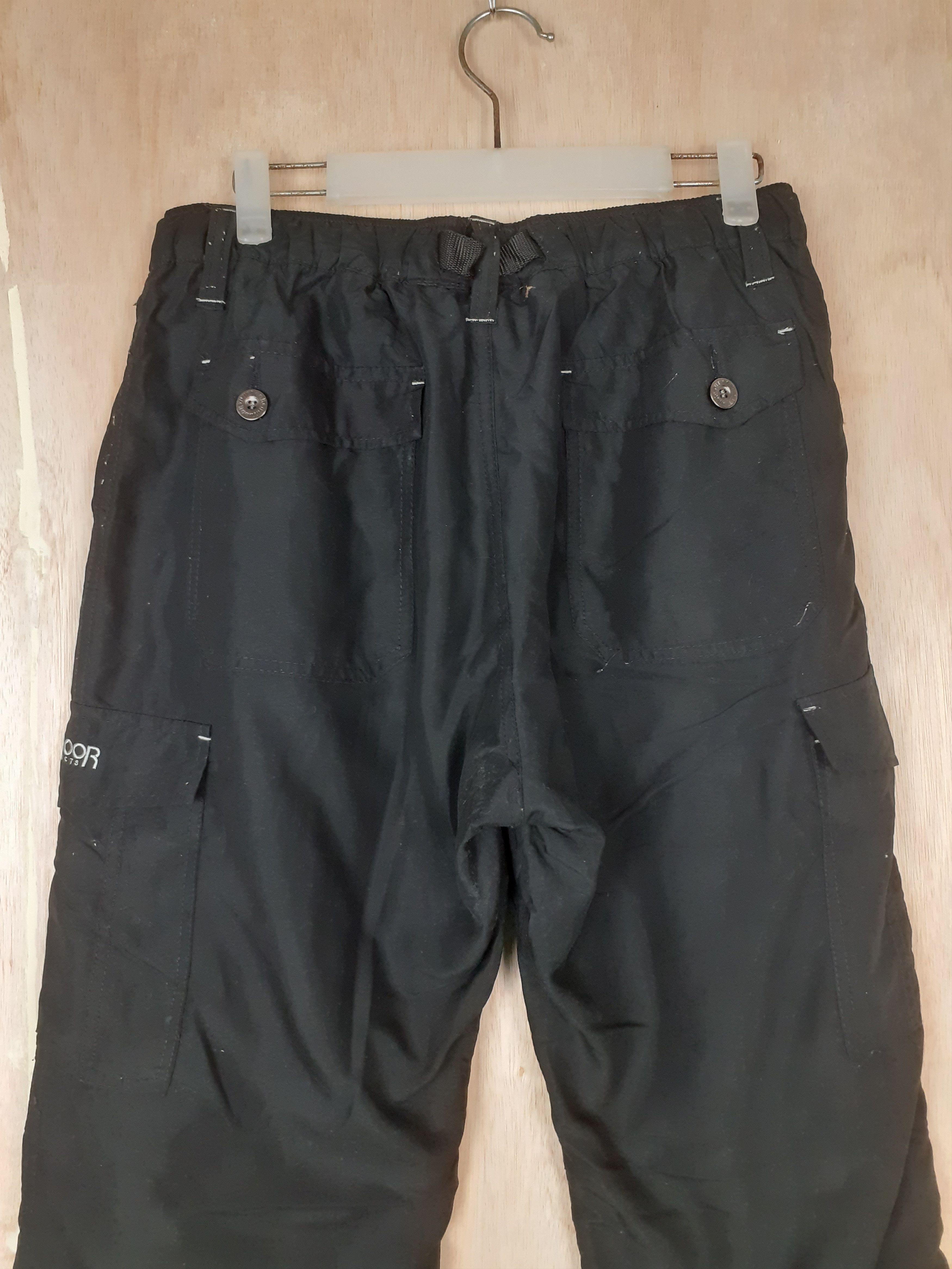 Japanese Brand Outdoor track multipocket hiking cargo black pants #3663 Size US 33 - 14 Thumbnail