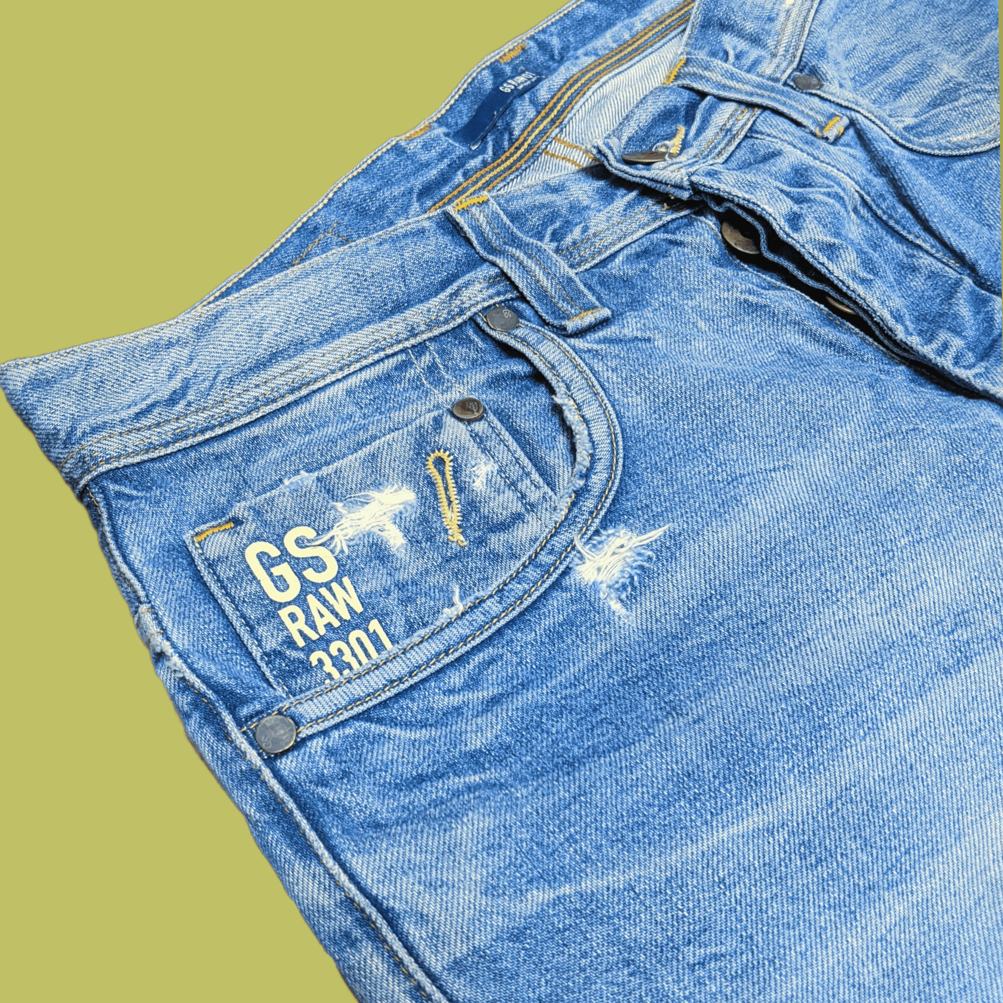 G-Star × Japanese Brand × Vintage Vintage G Star Raw 3301 Distressed Style Jeans Pants Size US 31 - 6 Thumbnail