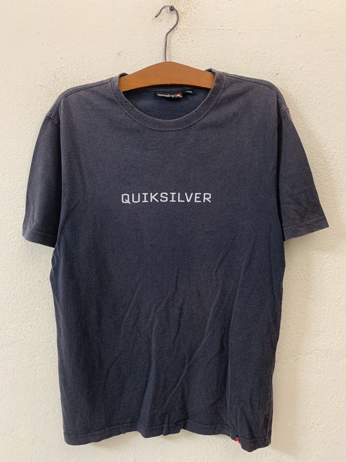 image of Quicksilver x Vintage Quiksilver Spellout Big Logo Tee in Black, Men's (Size Medium)
