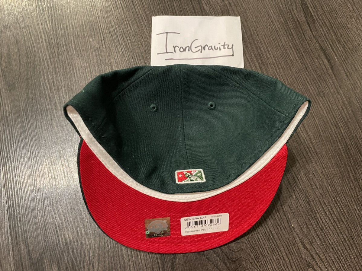 MLB × New Era × Topperz 7 5/8 Topperz Exclusive Bisons Green Prime Fitted Hat Size ONE SIZE - 4 Thumbnail